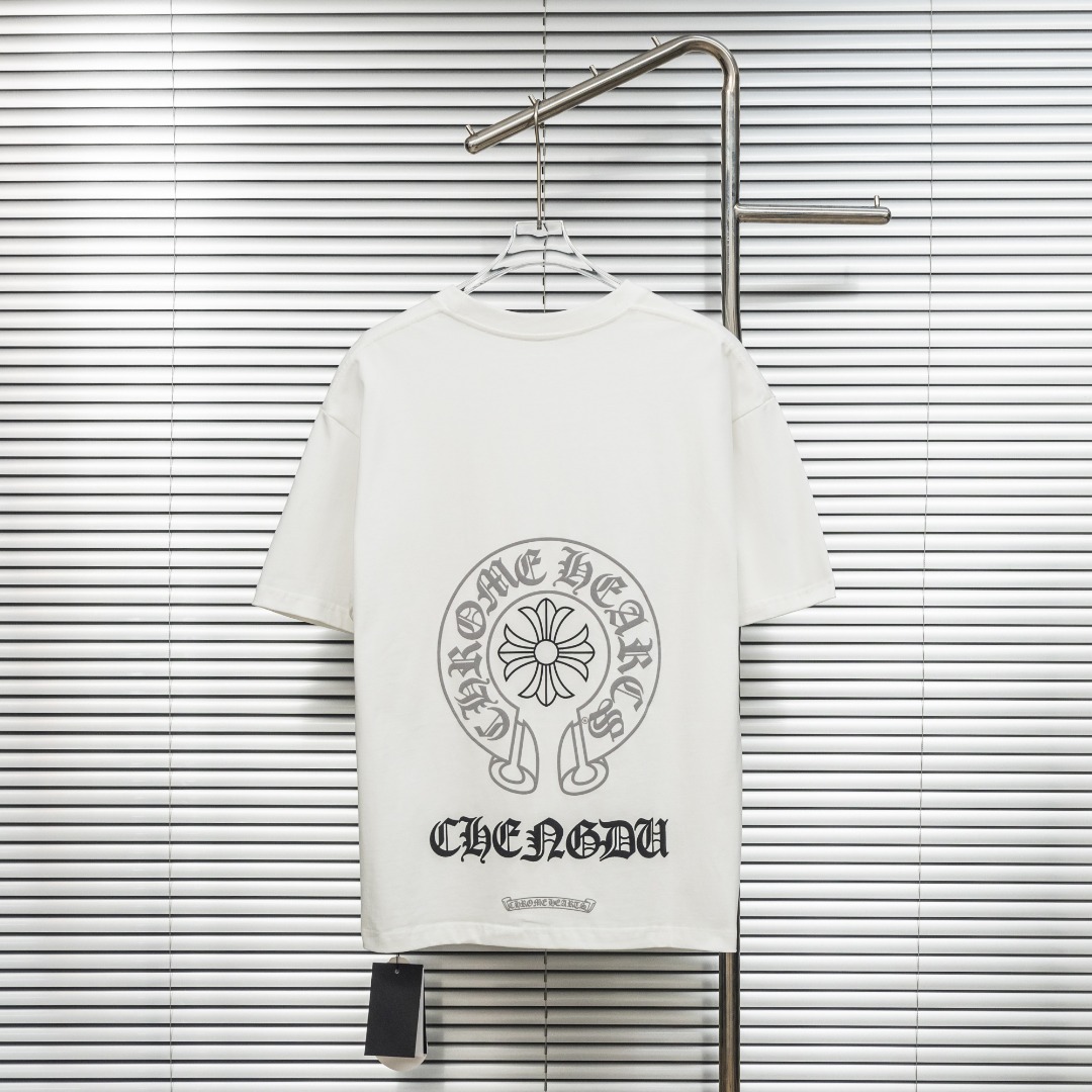 Chrome Hearts 款式：克罗心CH十字架梵文小口袋工艺短袖