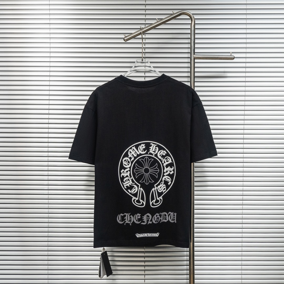 Chrome Hearts 款式：克罗心CH十字架梵文小口袋工艺短袖