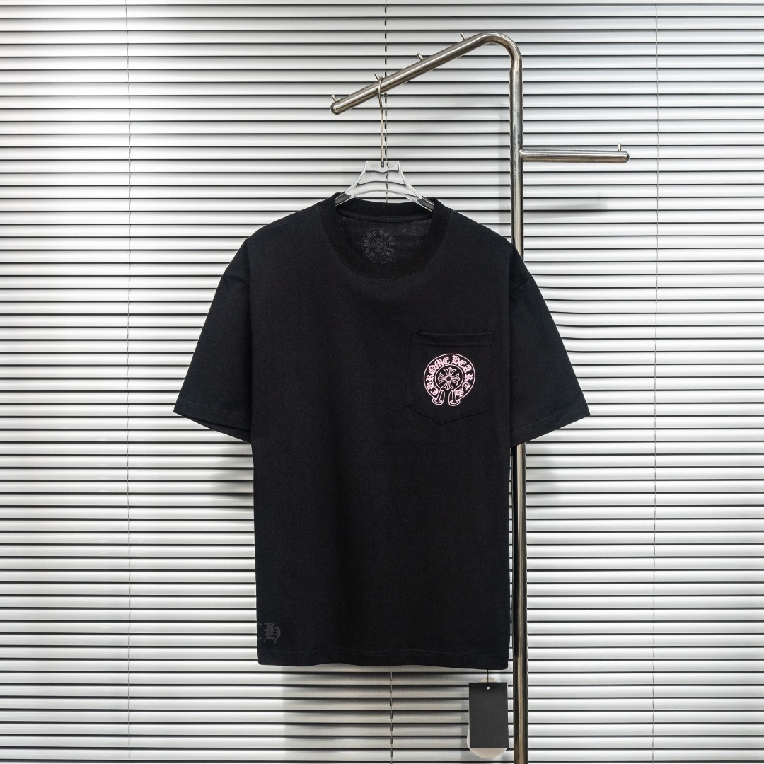 Chrome Hearts 款式：克罗心CH十字架梵文小口袋工艺短袖
