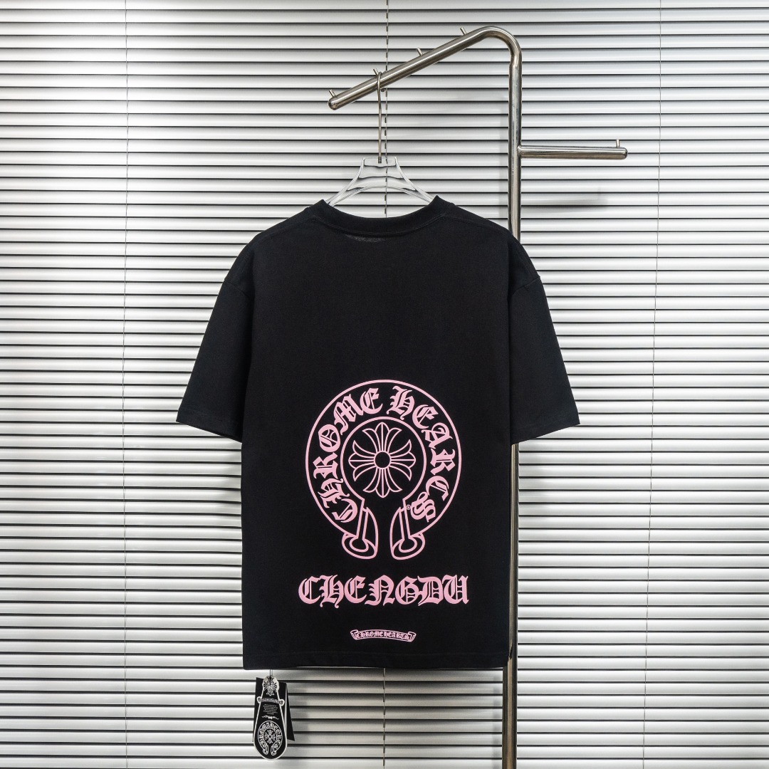 Chrome Hearts 款式：克罗心CH十字架梵文小口袋工艺短袖