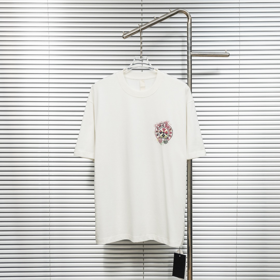 Chrome Hearts 款式：克罗心CH十字架梵文马蹄多色印花工艺短袖