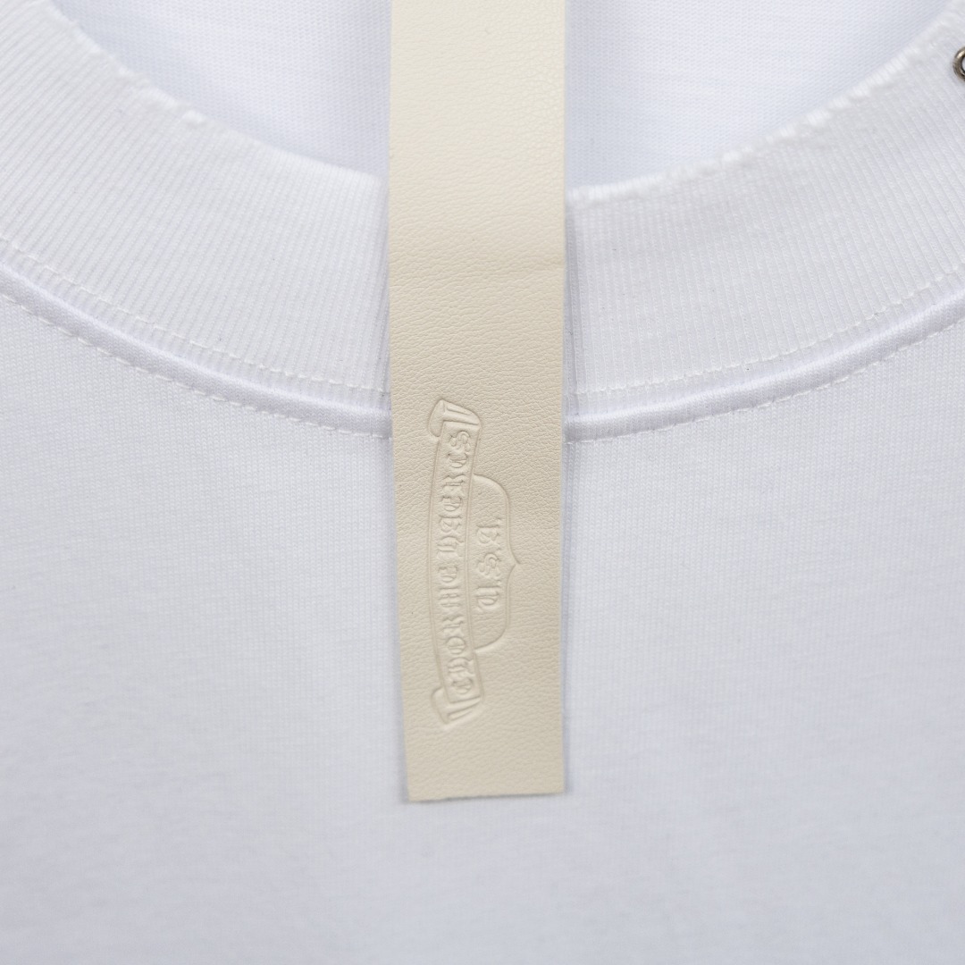Chrome Hearts 款式：克罗心CH定制十字架金属LOGO破洞背心短袖