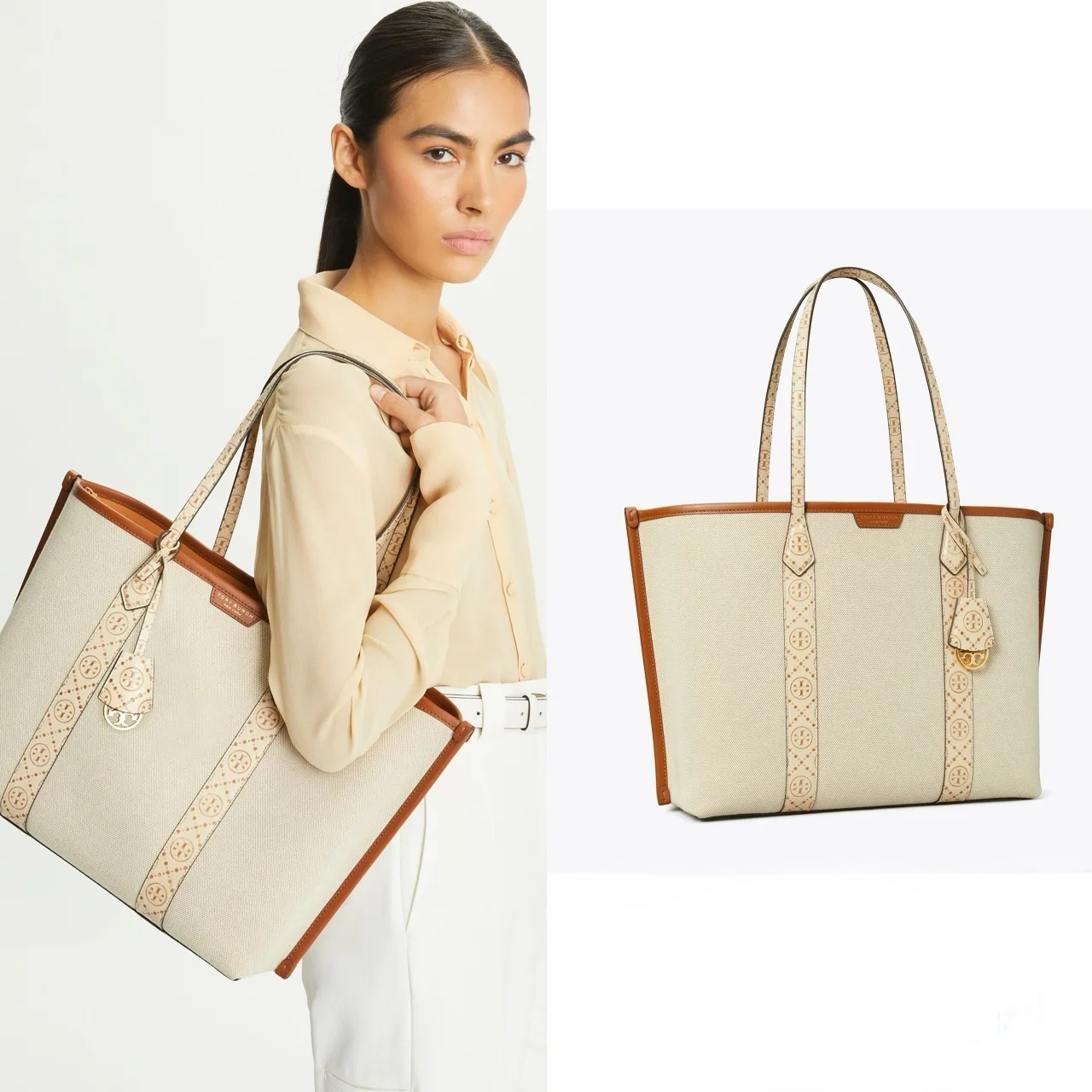 Tory Burch ～大号Perry 托特包兼具实用功能性 这款 Perry 托特包内部设口袋 可整齐收纳随身物件