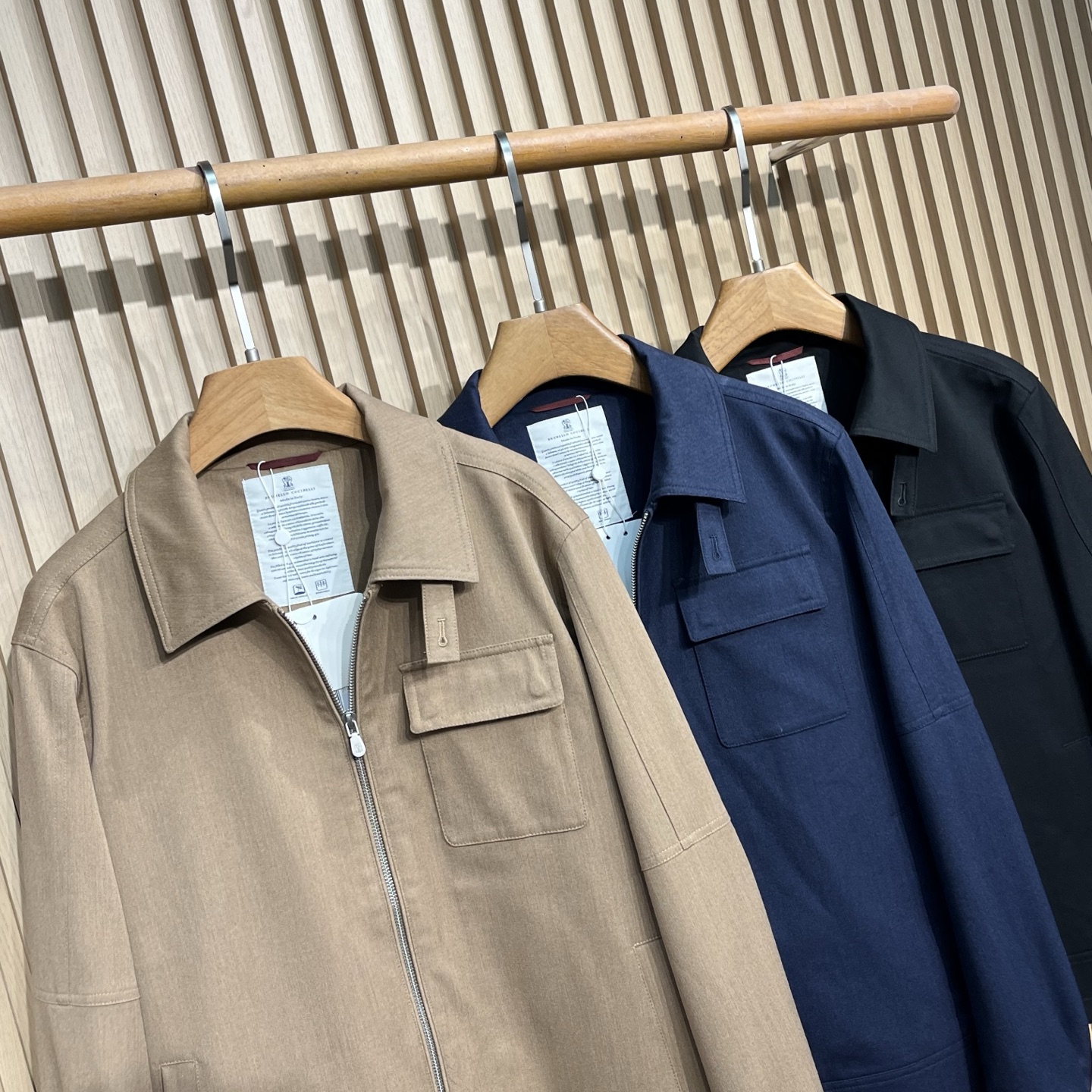 2025 Cotton Mixed Fibre Administrative Jacket in Three Classic Colors: Light Curry, Black, and Hidden Blue - 图片 7