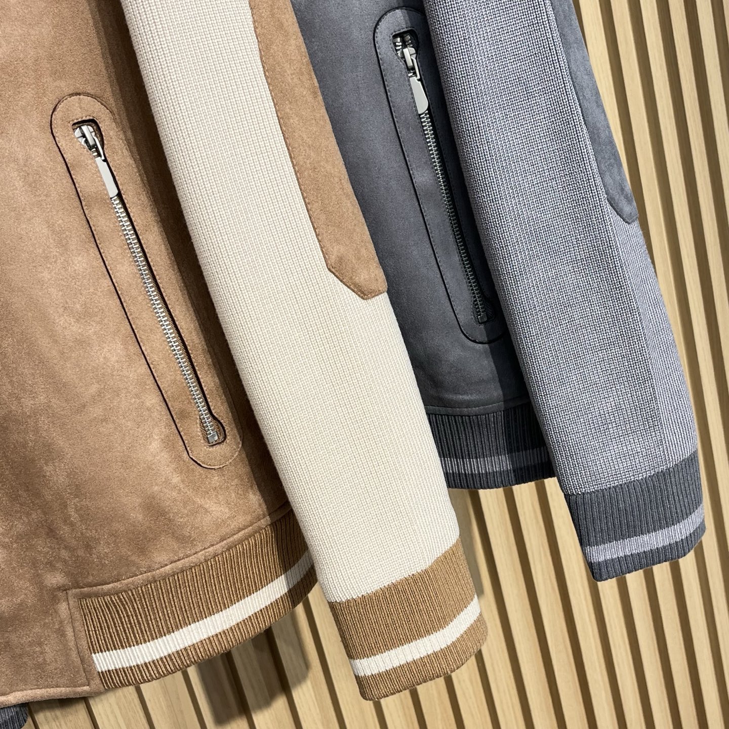 Title: 2025 Brunello Cucinelli Knitted Suit Jacket Overview Summary: Classic baseball style jacket with Italian branding, polyester-ammonium fabric blend, metal zipper, and practical pockets - 图片 7