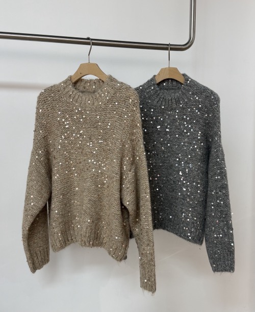 Brunello Cucinelli Mohair Blend Knit Sweater with Sequins - Luxurious Comfort