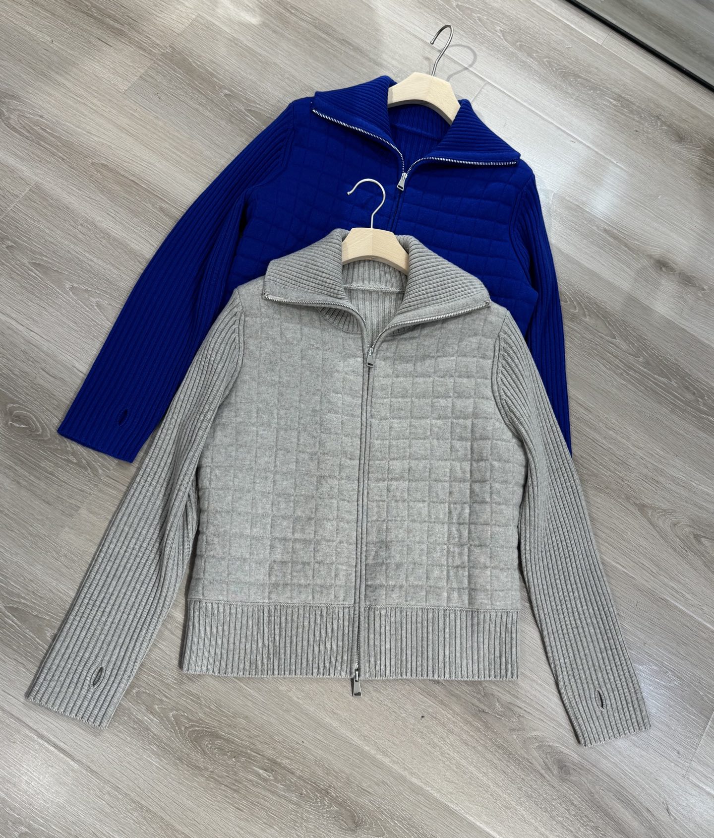 Women's Cashmere Wool Blend Zip-Up Cardigan, High Collar, Casual and Slim Fit