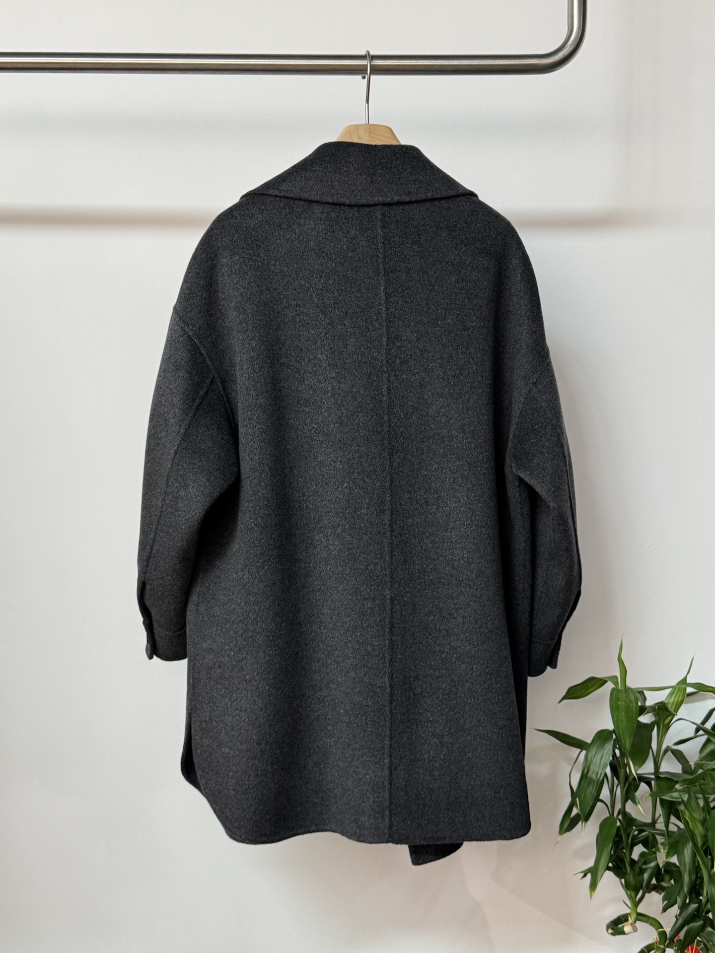 Elegant Women's Double-Faced Wool Cashmere Coat with Asymmetrical Zipper 5 i1756096187043 2766 0 7