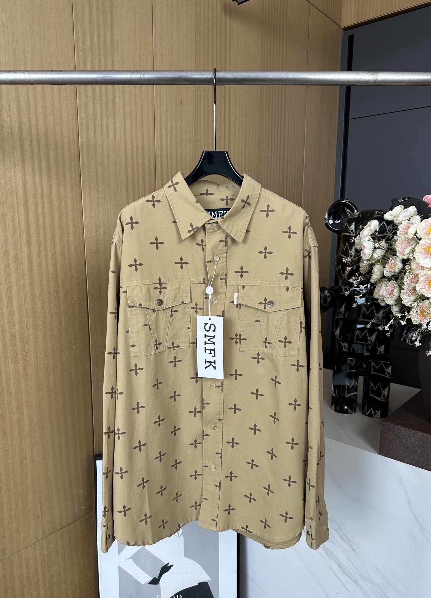 NO:325078,SMFK Spring and Summer New Style Garden Wide Body Full Printed Shirts, Exquisite Small Cross Print Patterns, Loose Styles, Men and Women's Size SML, Shirts, Alexander Wang19860909SMFK 春夏新款 花园阔身工装满印衬衫、精致的小十字印花图案、宽松版型、男女同款 码数SML,,shirts,alexander wang,Women's clothing