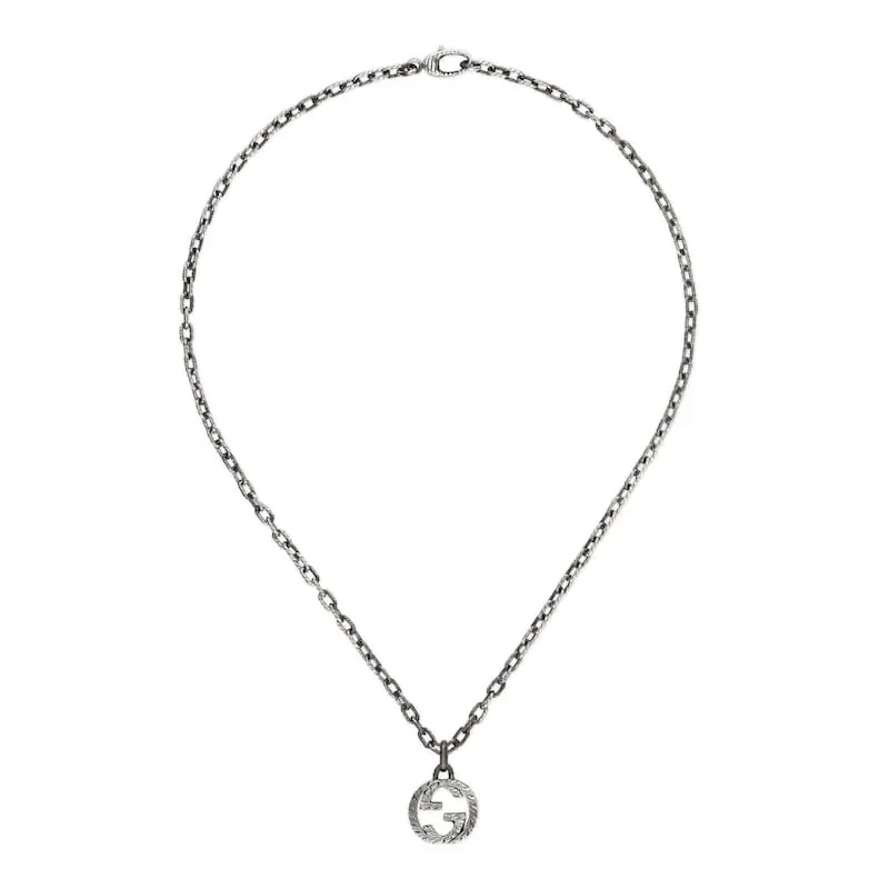 NO:863251,105 large, medium and small textured necklace, interlocking double G pendant with exquisite engraved patterns, fine jewelry, necklace19860909105大中小织纹项链,装饰镌刻精美图案的互扣式双G吊坠,饰品精品,necklace,Jewelry