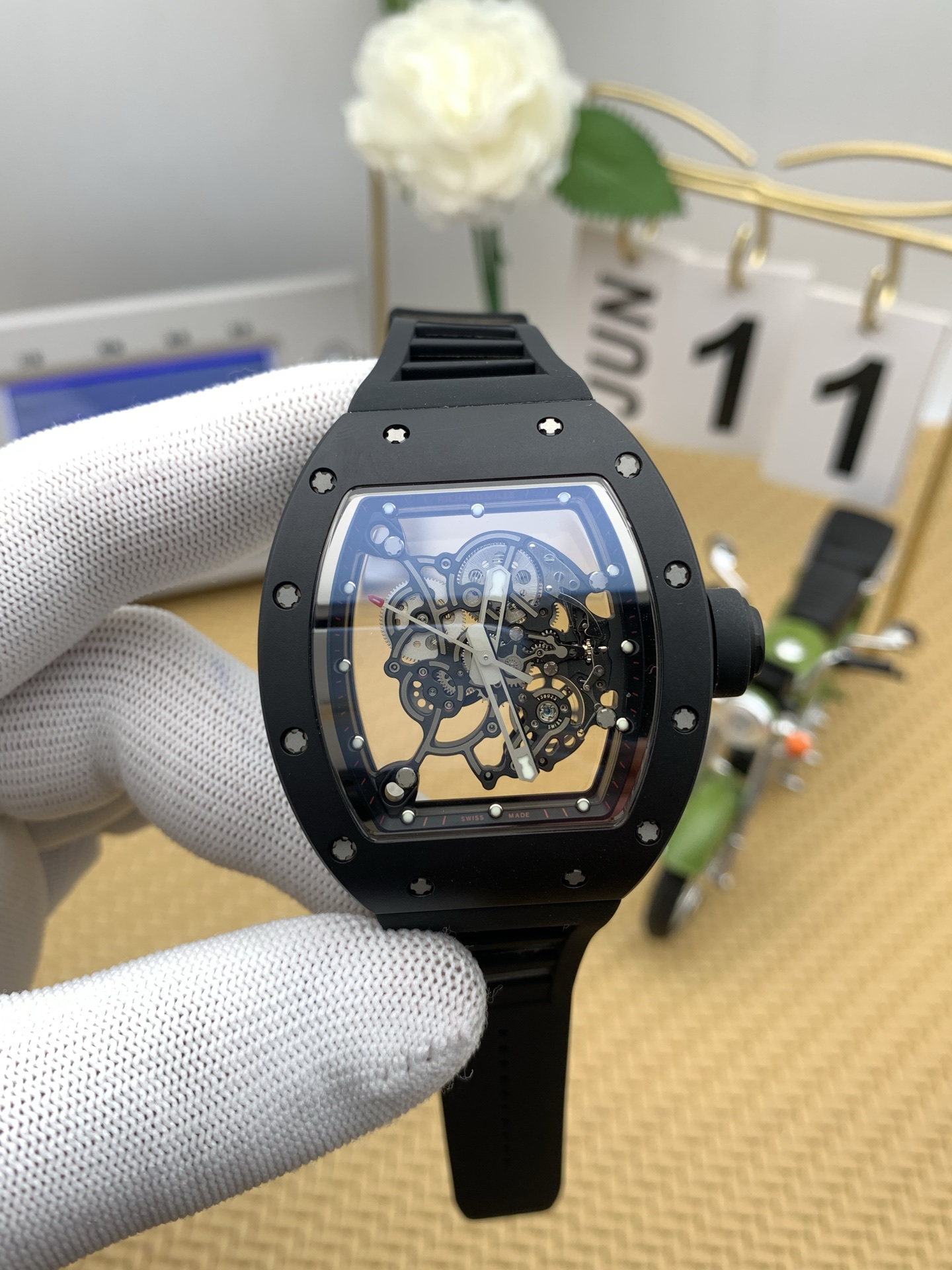 NO:386665,NEW Richard Miller RM Black Ceramics,19860909NEW 理查德米勒rm黑陶瓷,,Watch