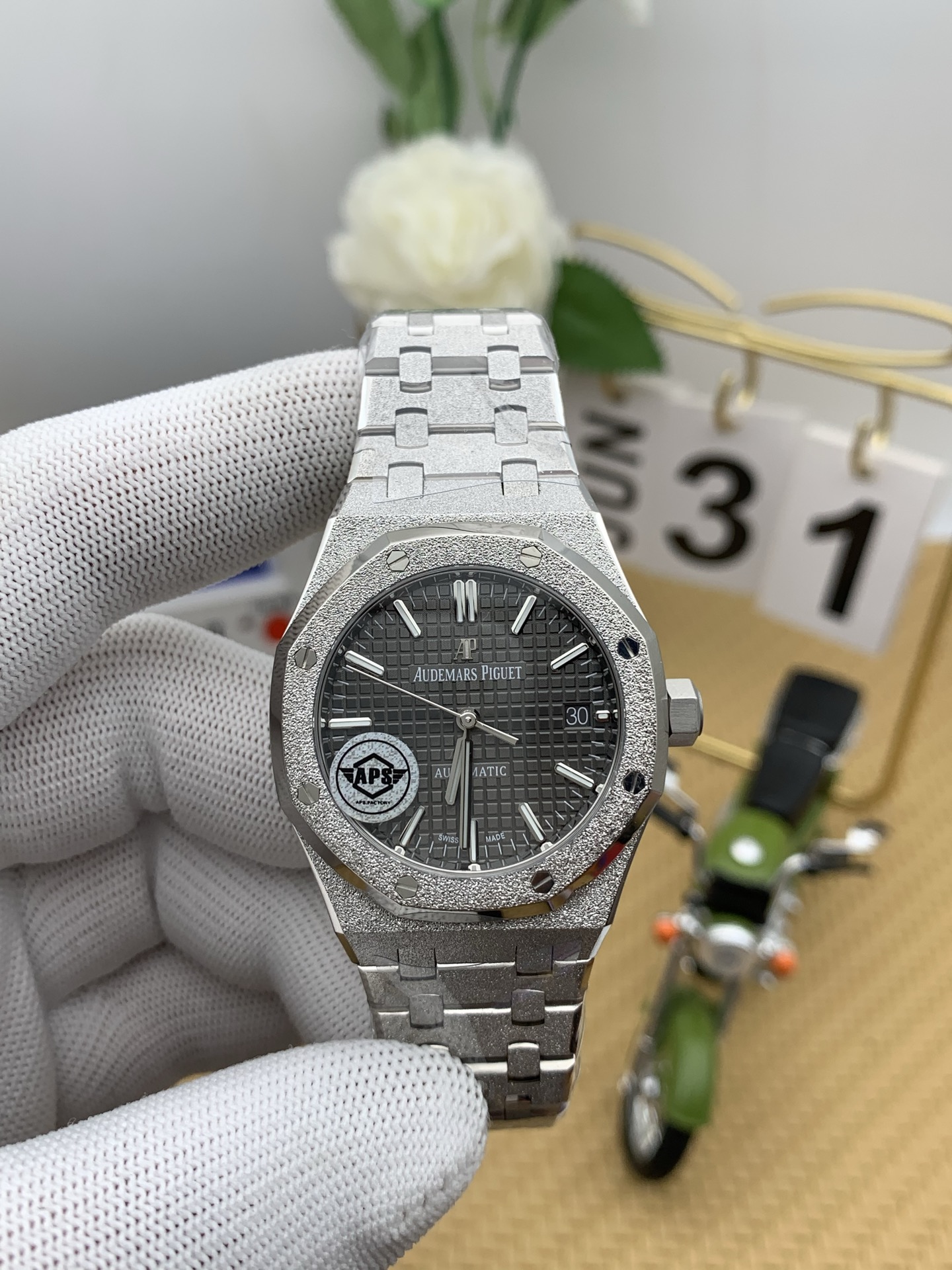 NO:386566,as 15454 frost gold gray 37mm,19860909as 15454霜金灰37mm,,Watch