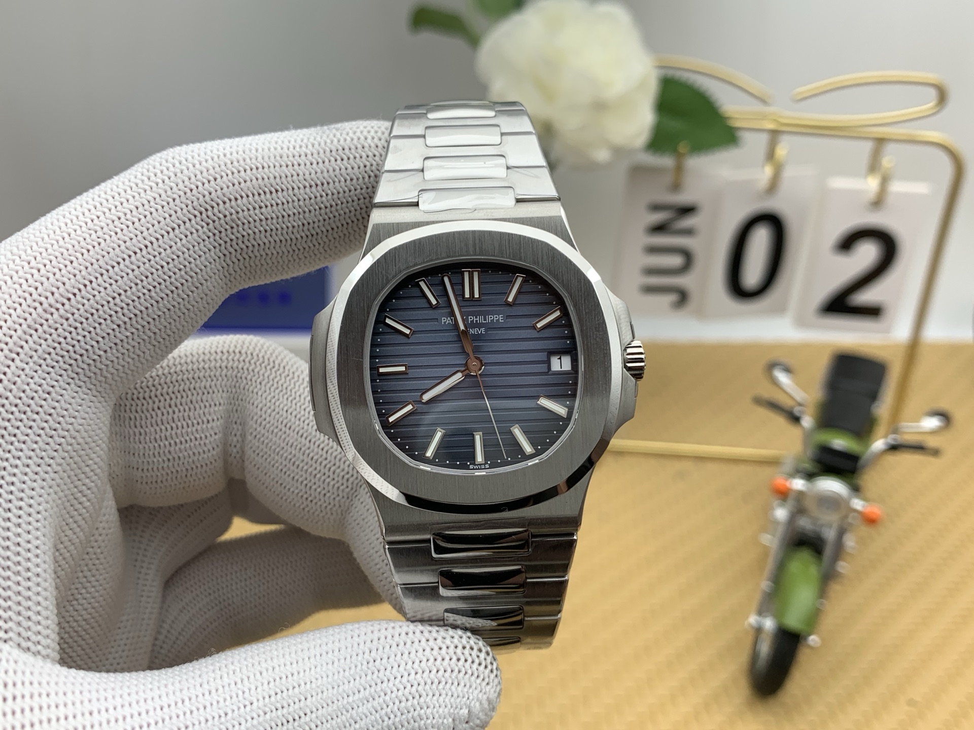 NO:386778,3k 5711 Nautilus Blue Steel,198609093k 5711鹦鹉螺蓝钢,,Watch