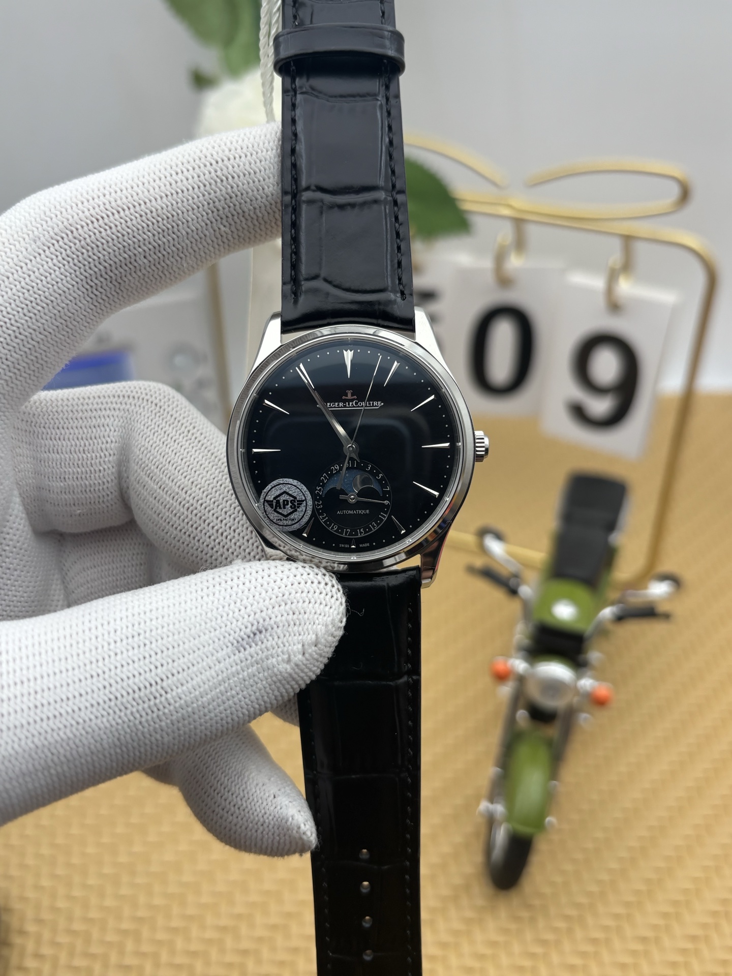 NO:386731,as Jaeger-Lecoultre Moon Phase Master Black Plate, jaeger-lecoultre19860909as 积家月相大师黑盘,,jaeger-lecoultre,Watch