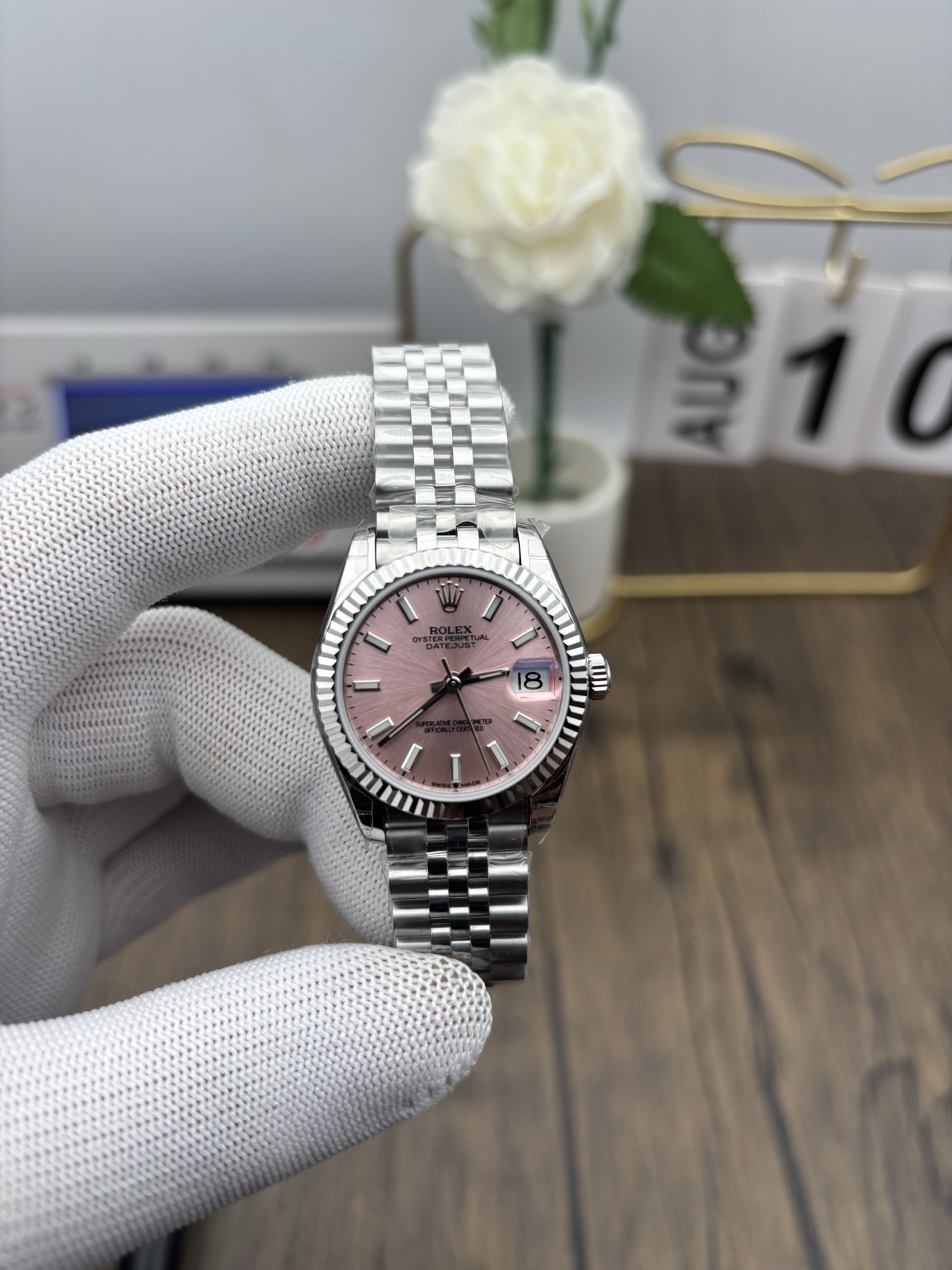 NO:386878,gs Pink disk log 31MM,19860909gs 粉盘日志31MM,,Watch