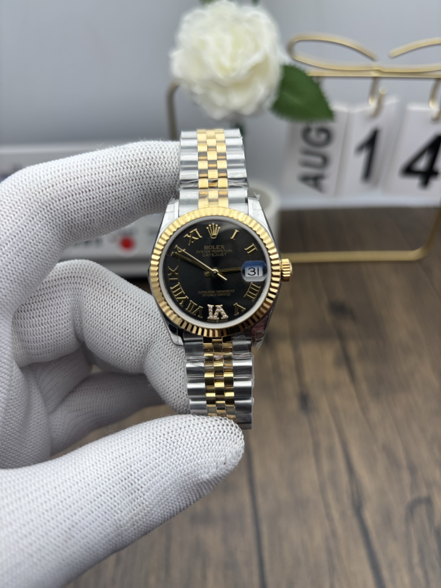 NO:386823,gs gold gray log 31mm,19860909gs 间金灰日志31mm,,Watch