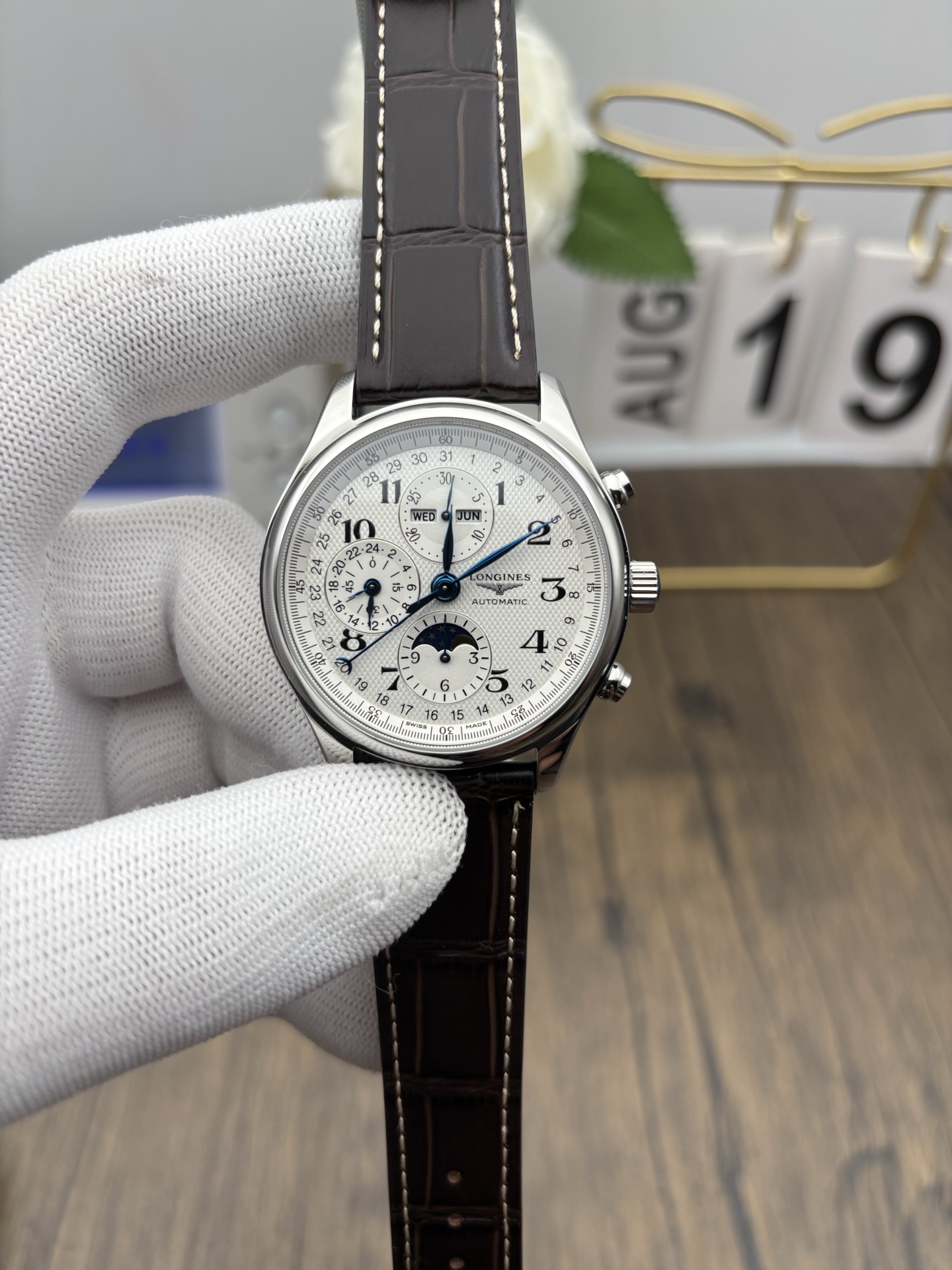 NO:387126,gs eight needle moon phase,19860909gs 八针月相,,Watch