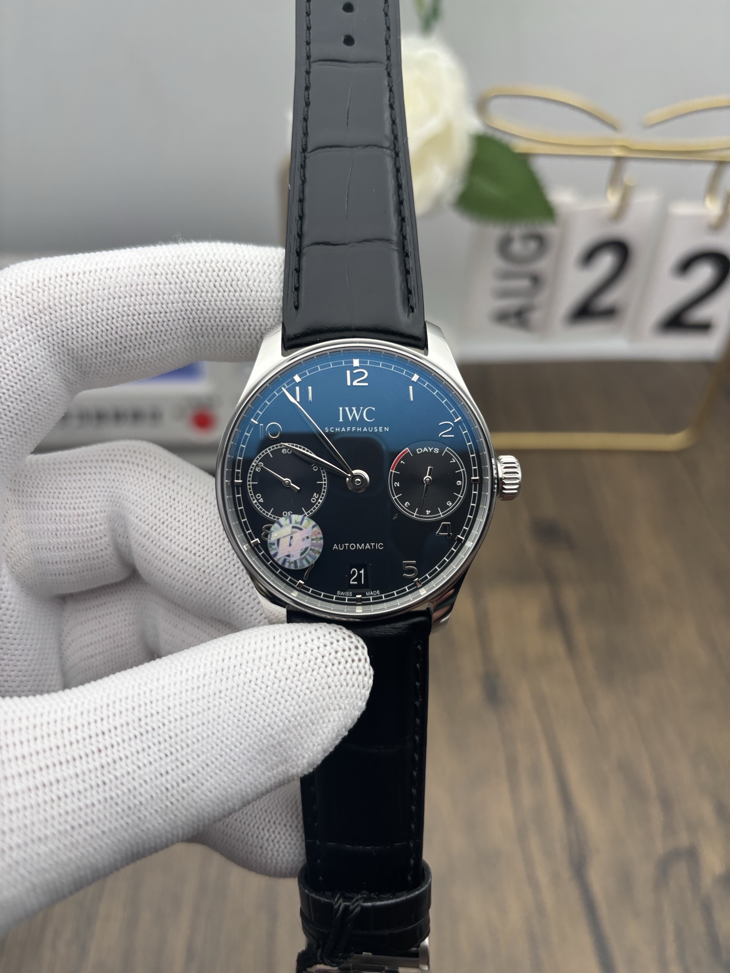 NO:387081,zf black plate Pu Qi,19860909zf 黑盘葡七,,Watch