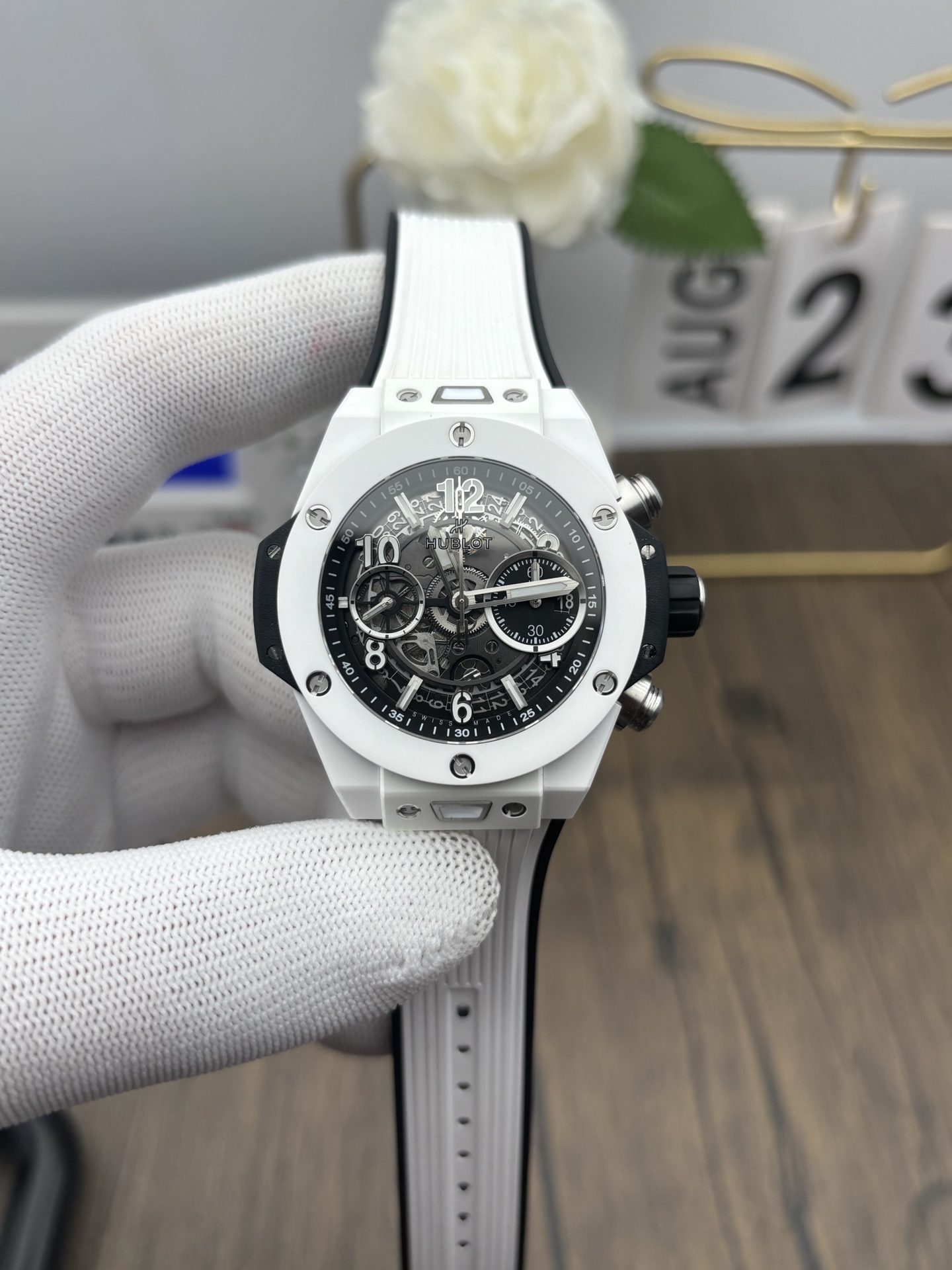 NO:386998,bbf Yubo Big Bang White Ceramics,19860909bbf 宇博大爆炸白陶瓷,,Watch