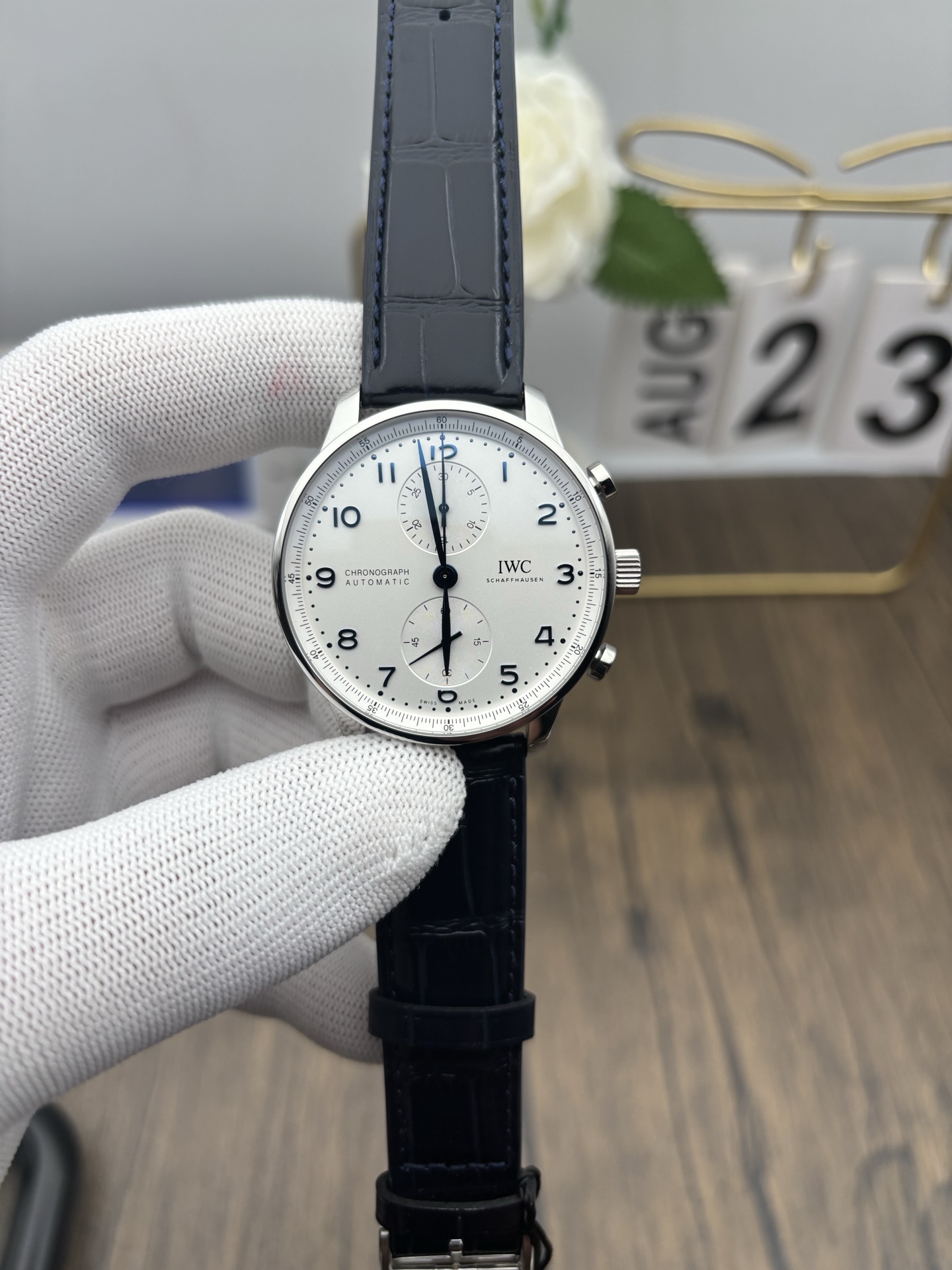 NO:386987,zf blue needle glass meter transparent bottom,19860909zf 蓝针葡计透底,,Watch