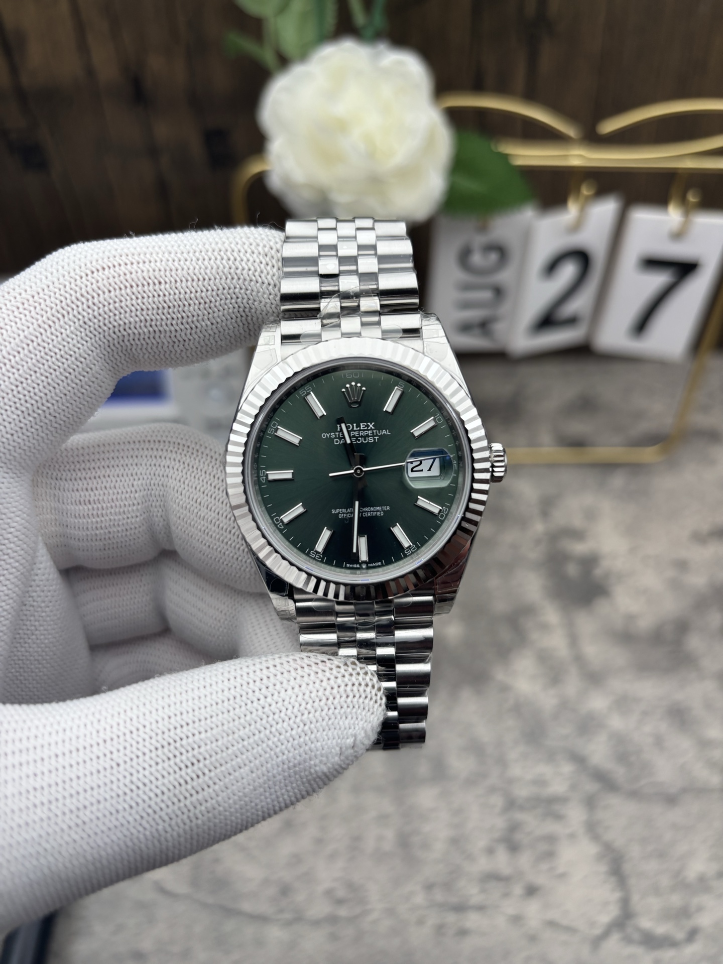 NO:386983,VS Mint Green Log,19860909VS 薄荷绿日志,,Watch