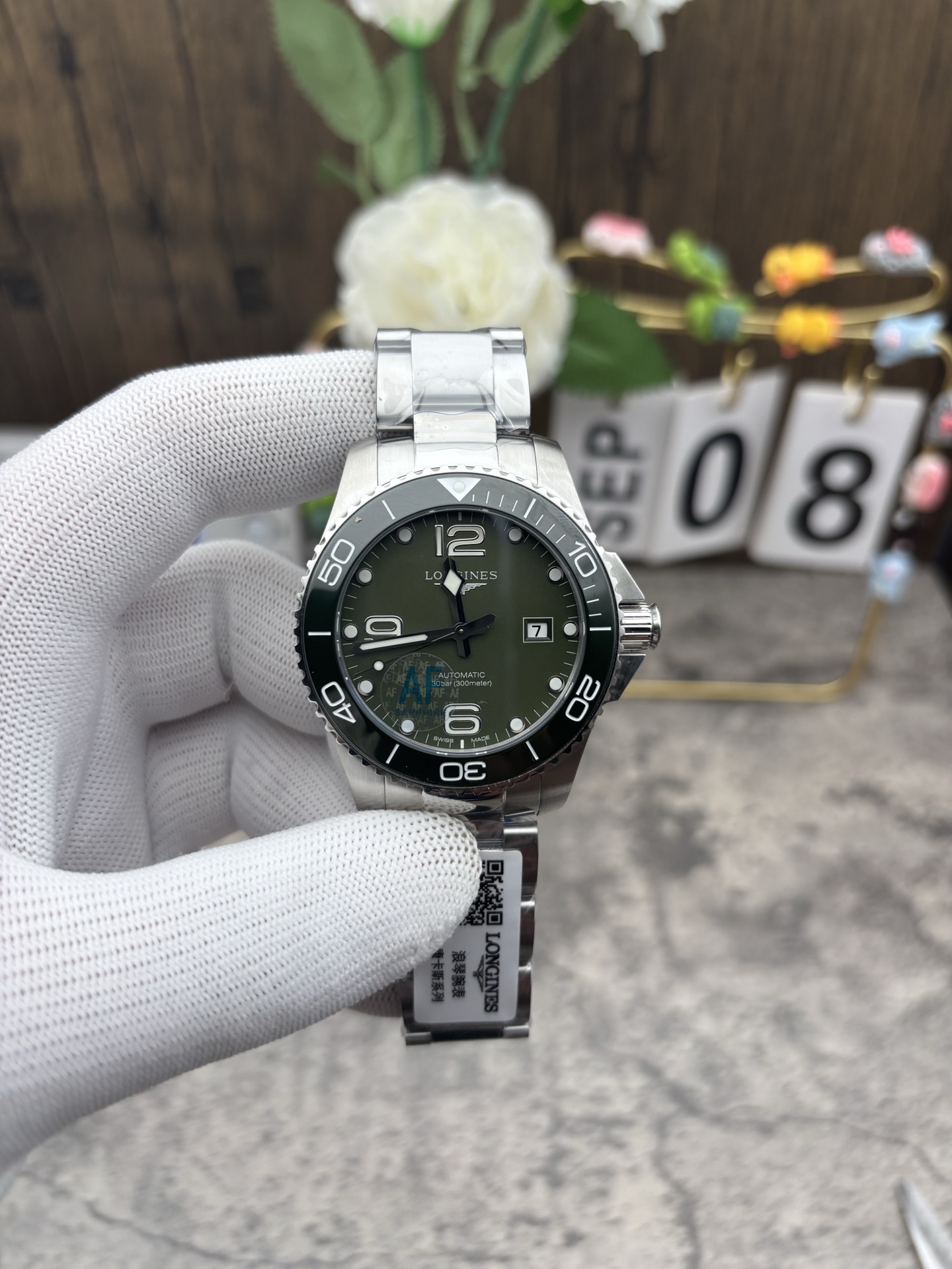 NO:387197,af green disk Concas 43MM,19860909af 绿盘康卡斯43MM,,Watch