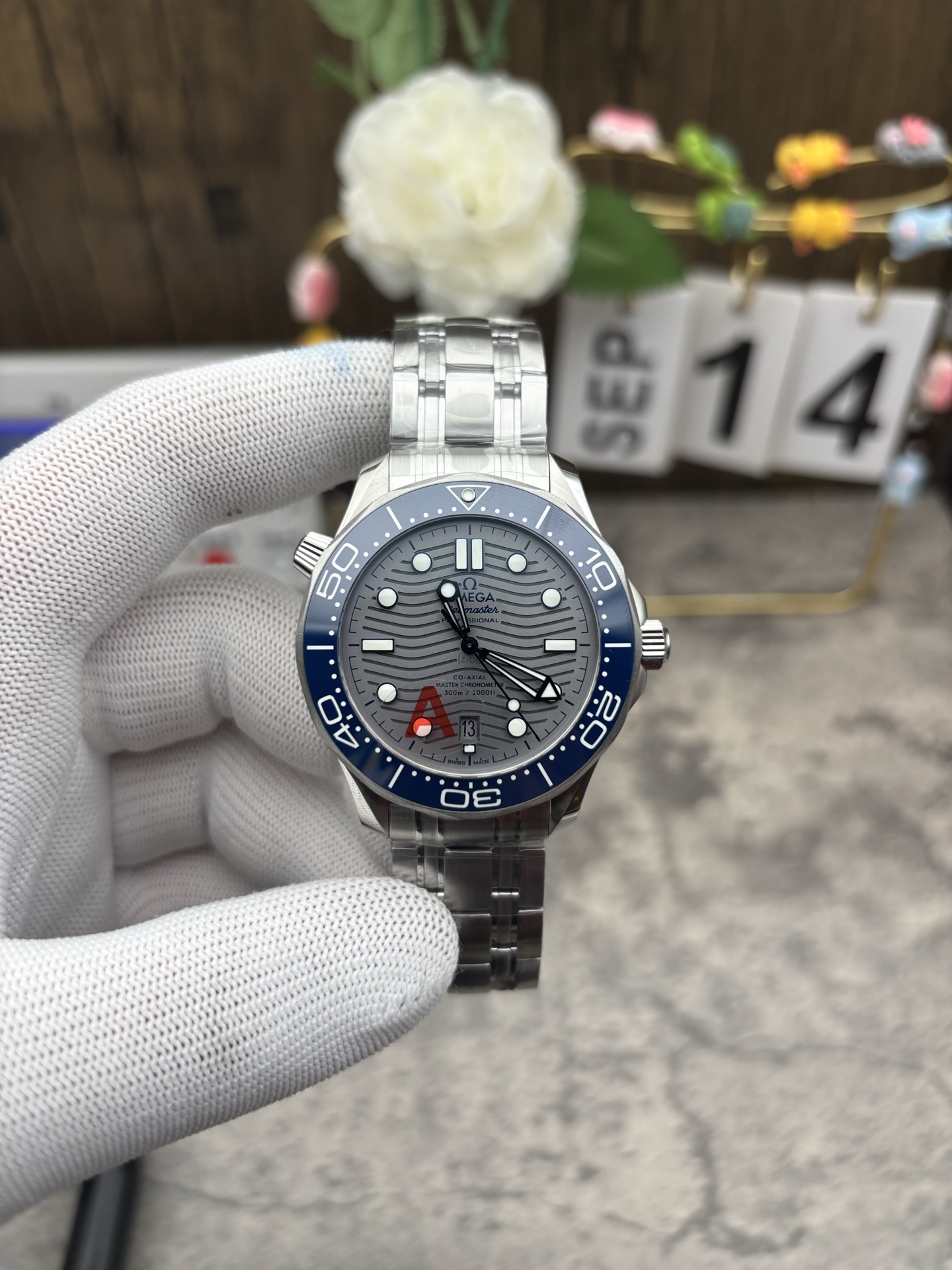 NO:541772,VS Gray Disc Blue Seahorse,19860909VS 灰盘蓝海马,,Watch