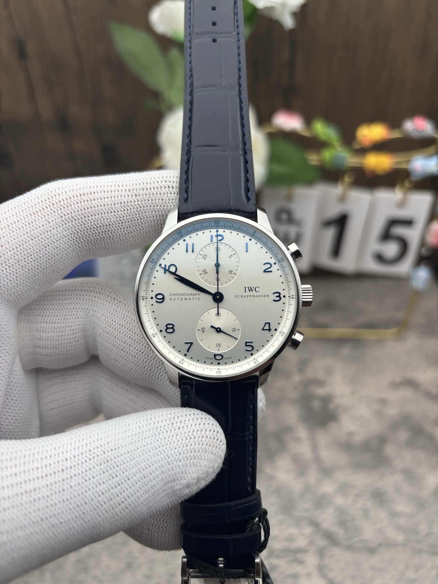 NO:541792,zf blue needle portogram,19860909zf 蓝针葡计,,Watch