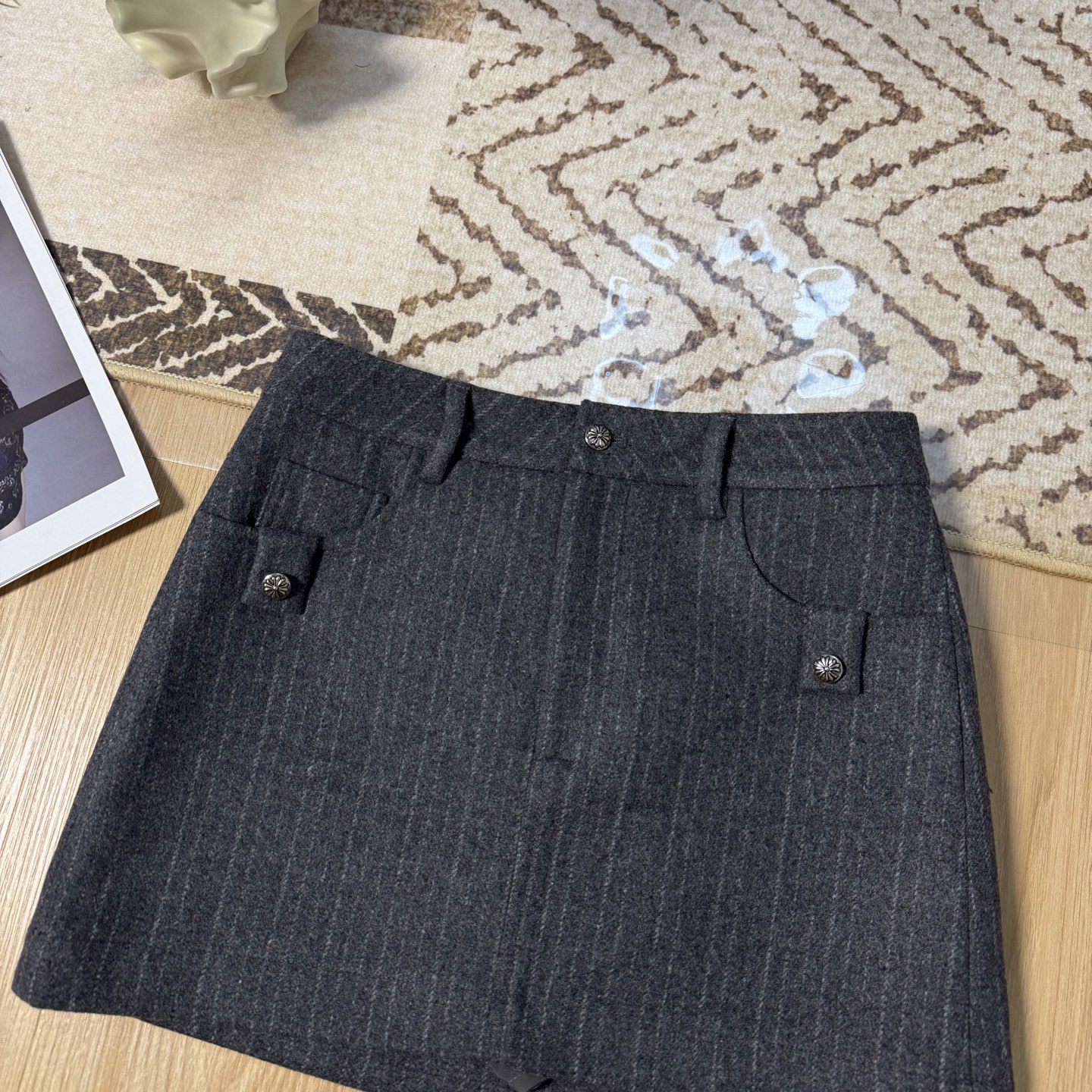 Chrome Hearts Pinstripe A-Line Skirt with Cross Button Details 4 i1762006306452 1760 0 1