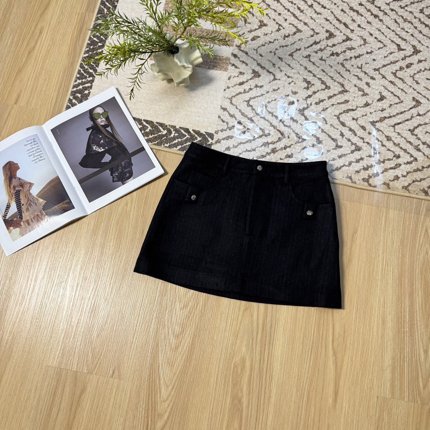 Chrome Hearts Pinstripe A-Line Skirt with Cross Button Details 7 i1762006306641 9995 0 4