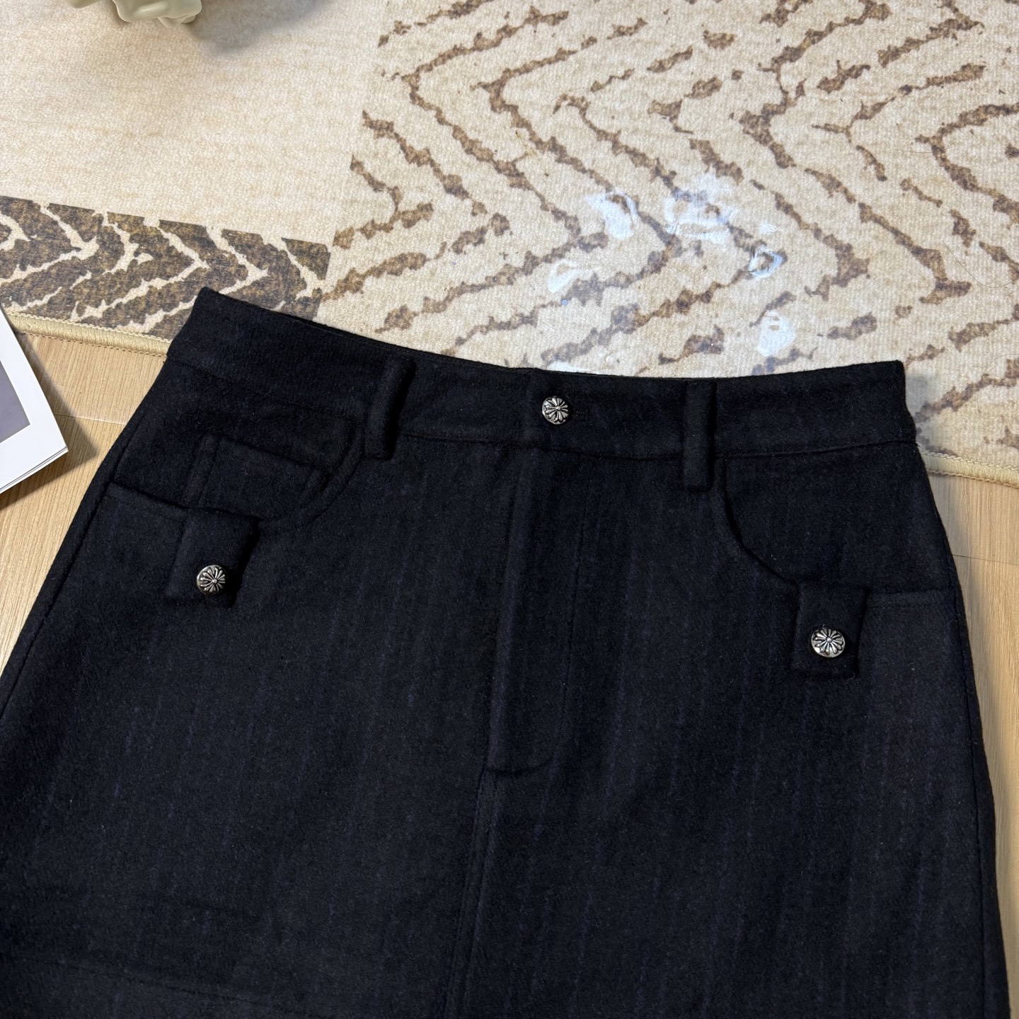 Chrome Hearts Pinstripe A-Line Skirt with Cross Button Details 8 i1762006311957 8312 0 5