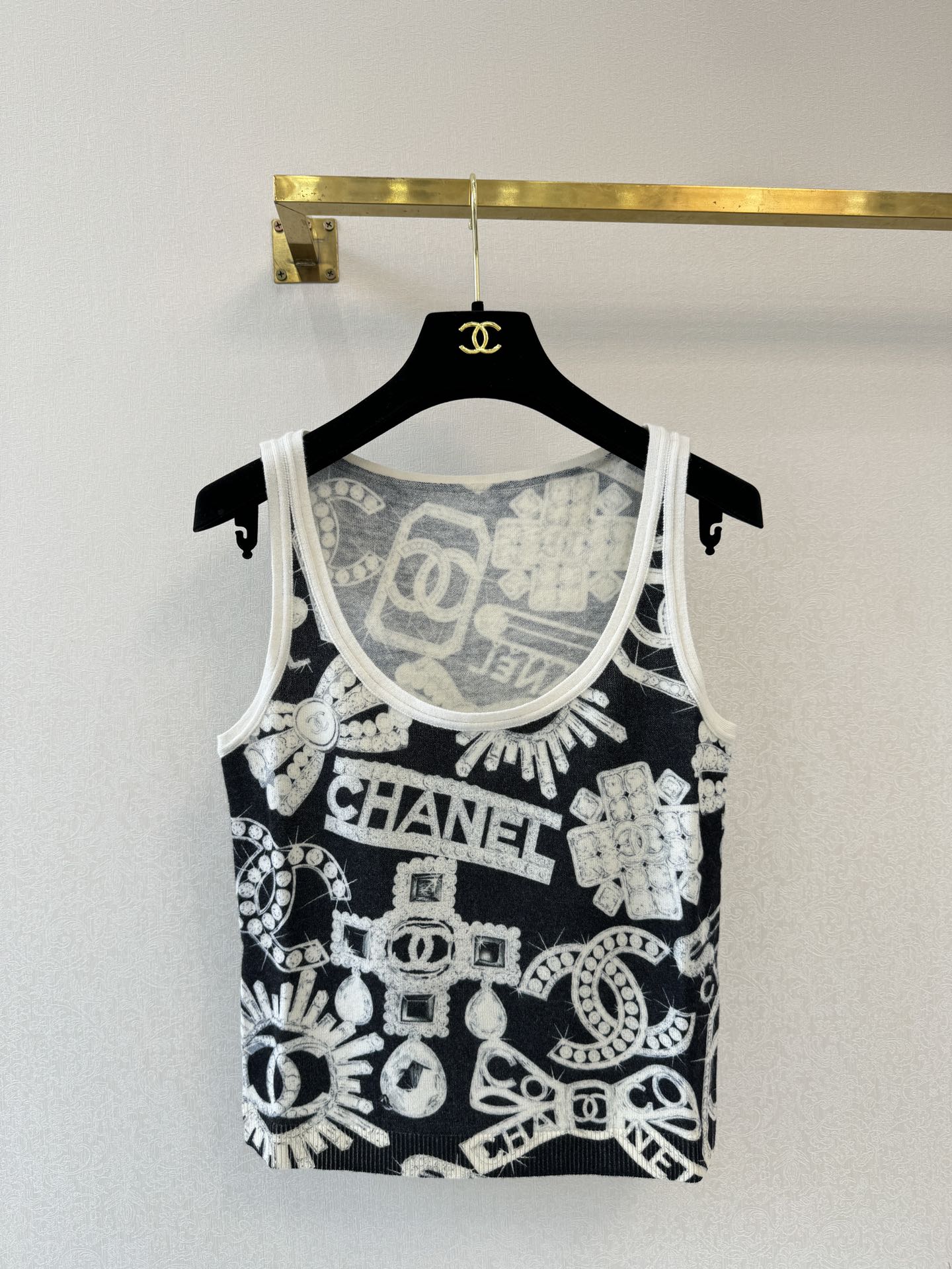 小香钻石珠宝印花 背心实拍图