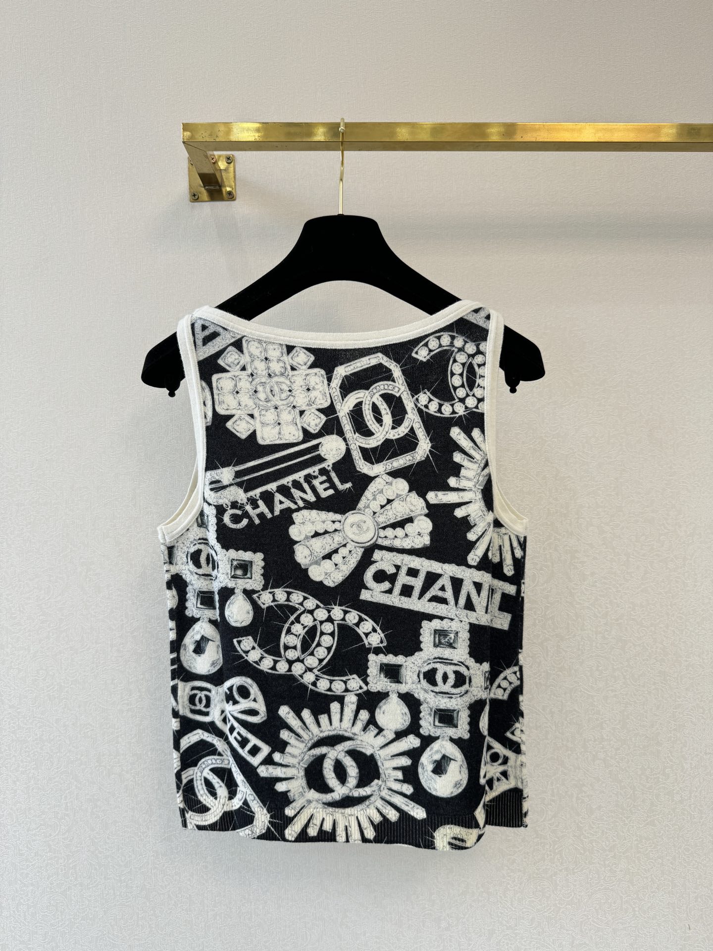 小香钻石珠宝印花 背心实拍图