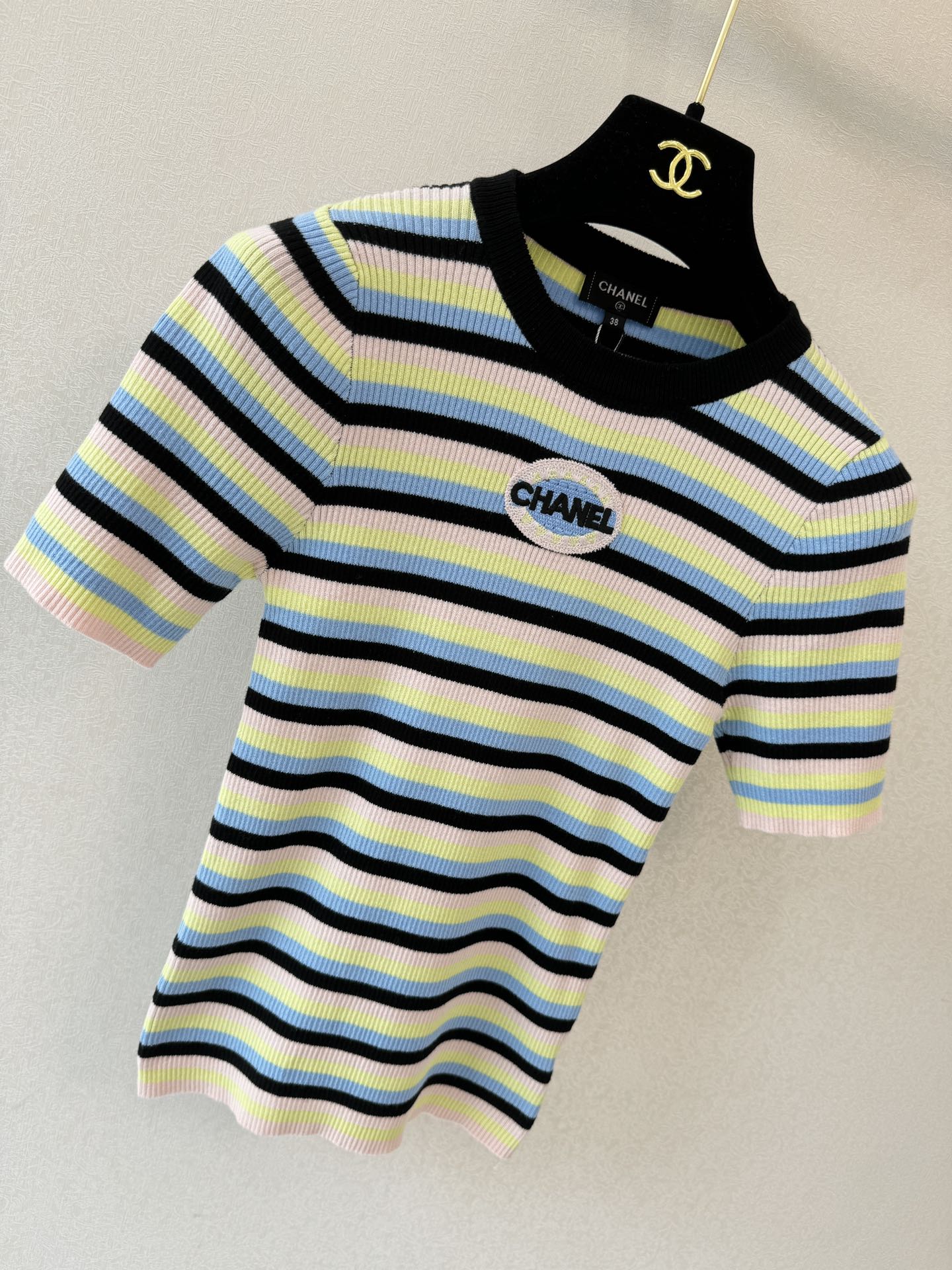 小香新品上架🛒🛒条纹圆领短袖💗💗实拍图🆕🆕