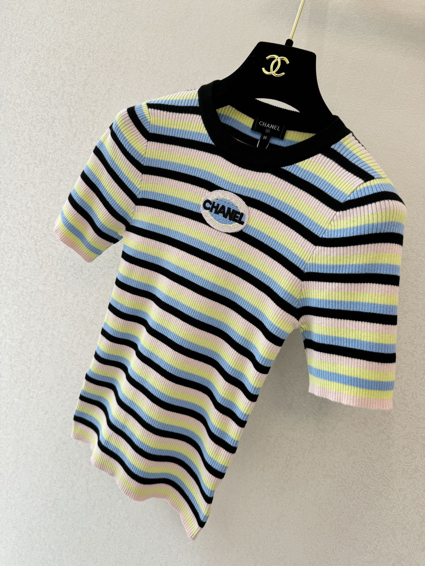 小香新品上架🛒🛒条纹圆领短袖💗💗实拍图🆕🆕