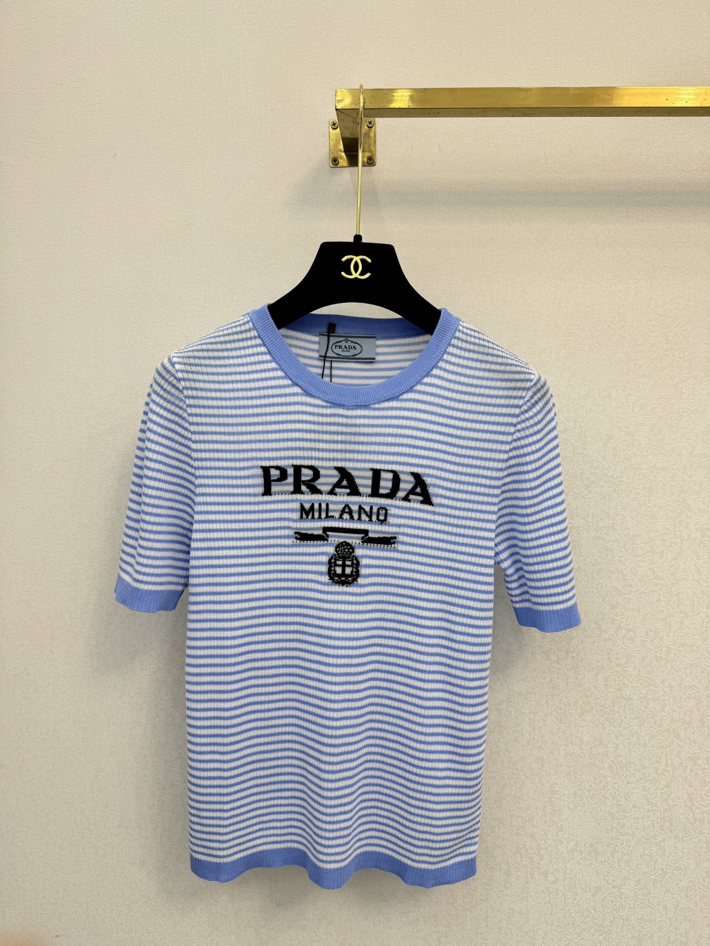 普拉达新品🆕🆕圆领短袖💗💗实拍图🆕🆕三色3码