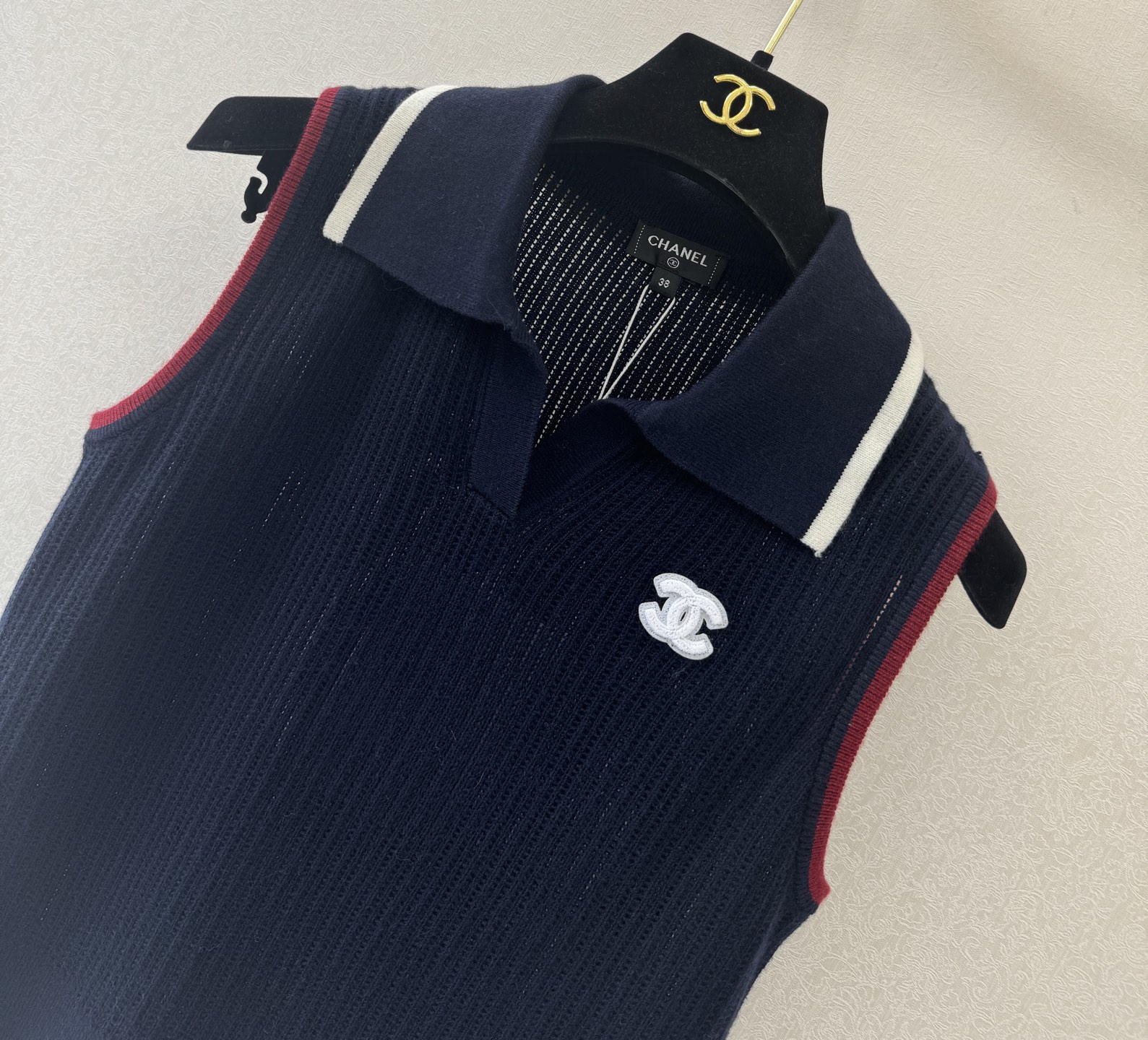 小香新品🆕🆕翻领背心💗💗实拍图🆕🆕两色3码