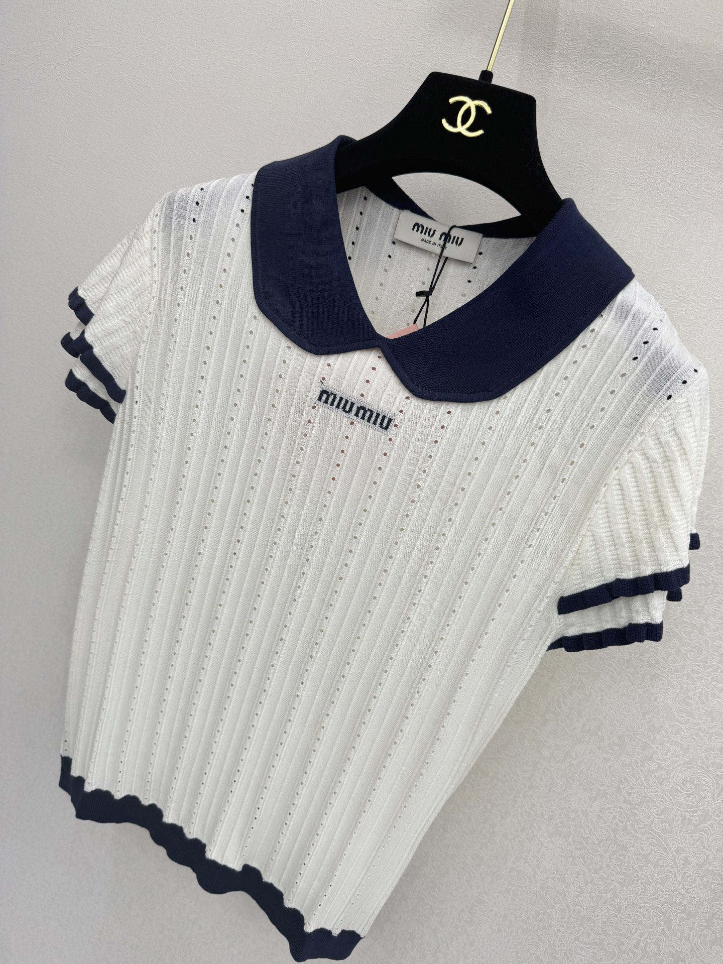 缪缪新品🆕🆕翻领短袖💗💗实拍图🆕三色3码