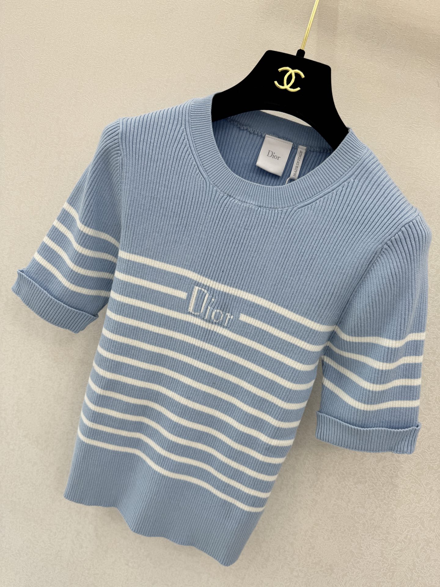 迪奥新品🆕🆕圆领短袖💗💗实拍图🆕🆕两色3码