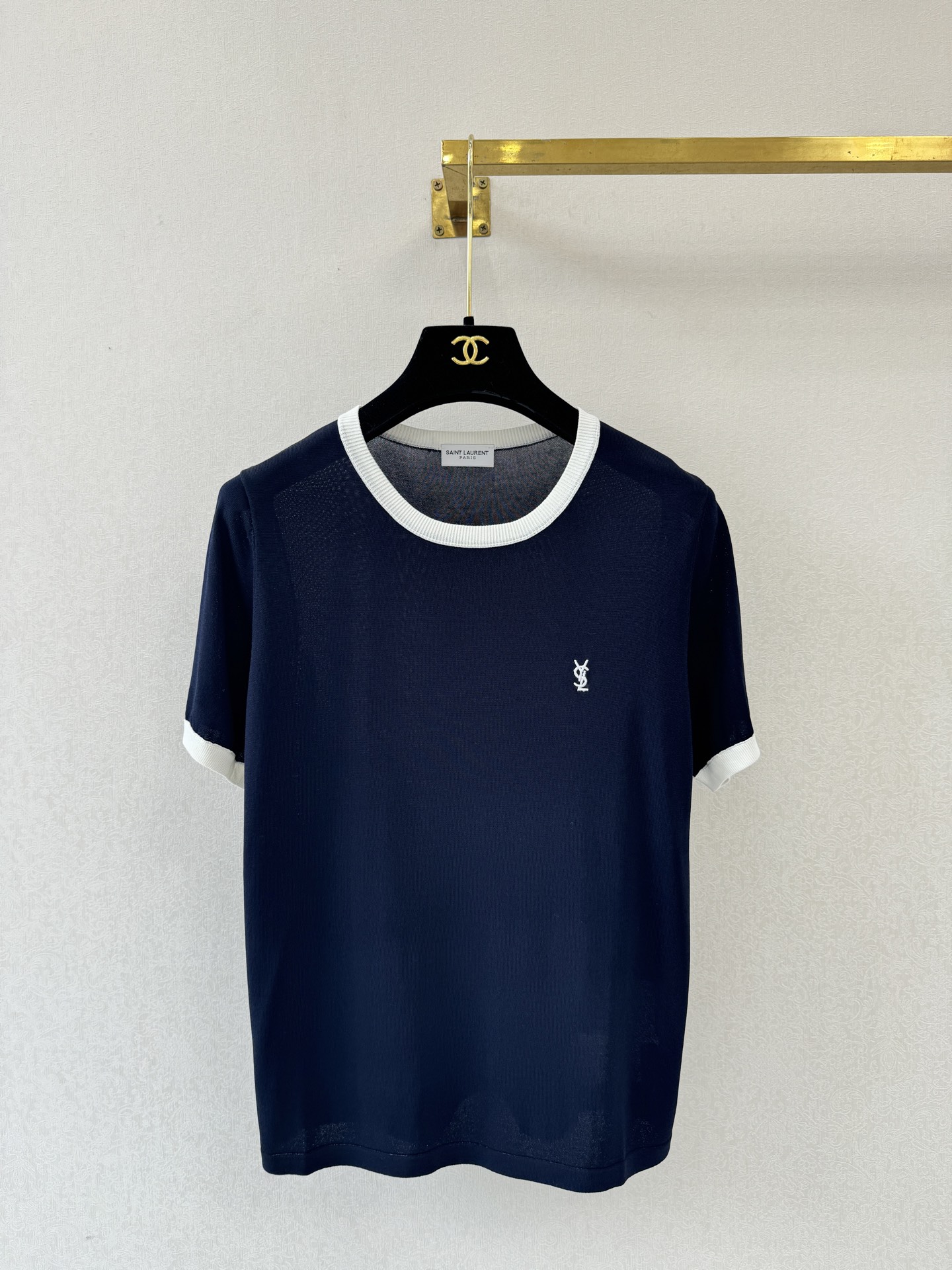 圣罗兰新品🆕🆕圆领短袖💗💗实拍图🆕🆕两色3码