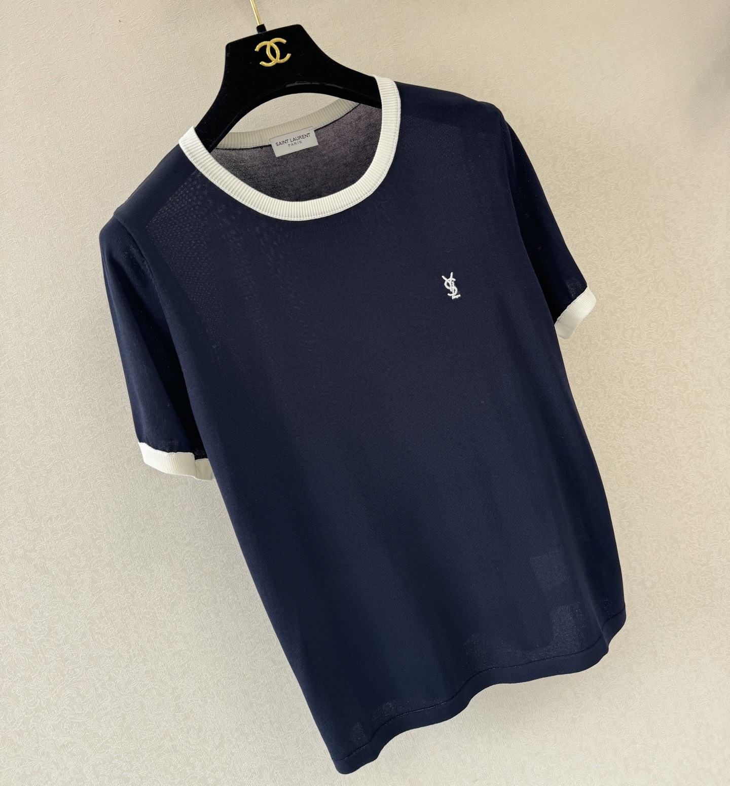 圣罗兰新品🆕🆕圆领短袖💗💗实拍图🆕🆕两色3码