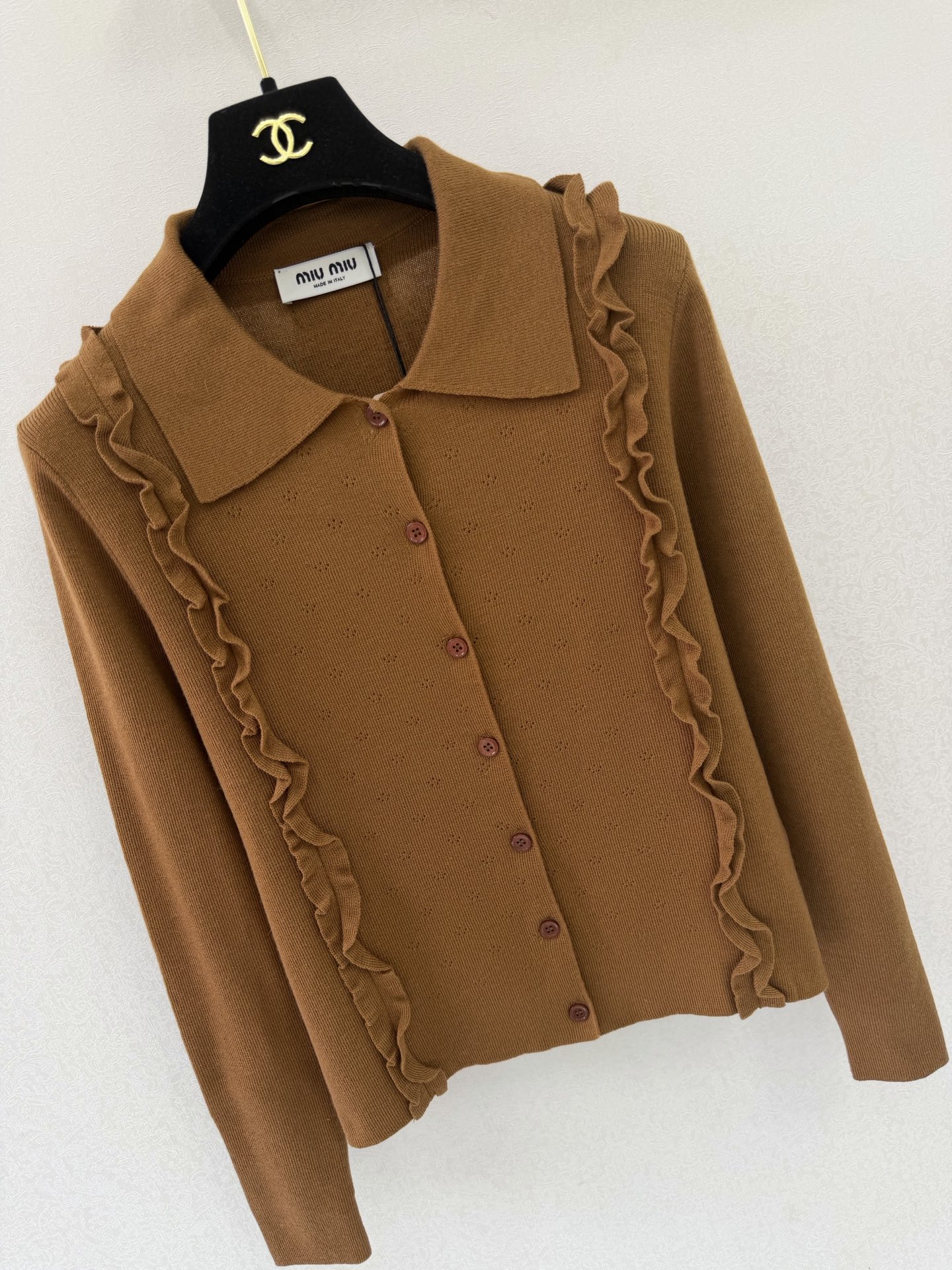 缪缪新品🆕🆕翻领长袖开衫💗💗实拍图🆕🆕两色3码