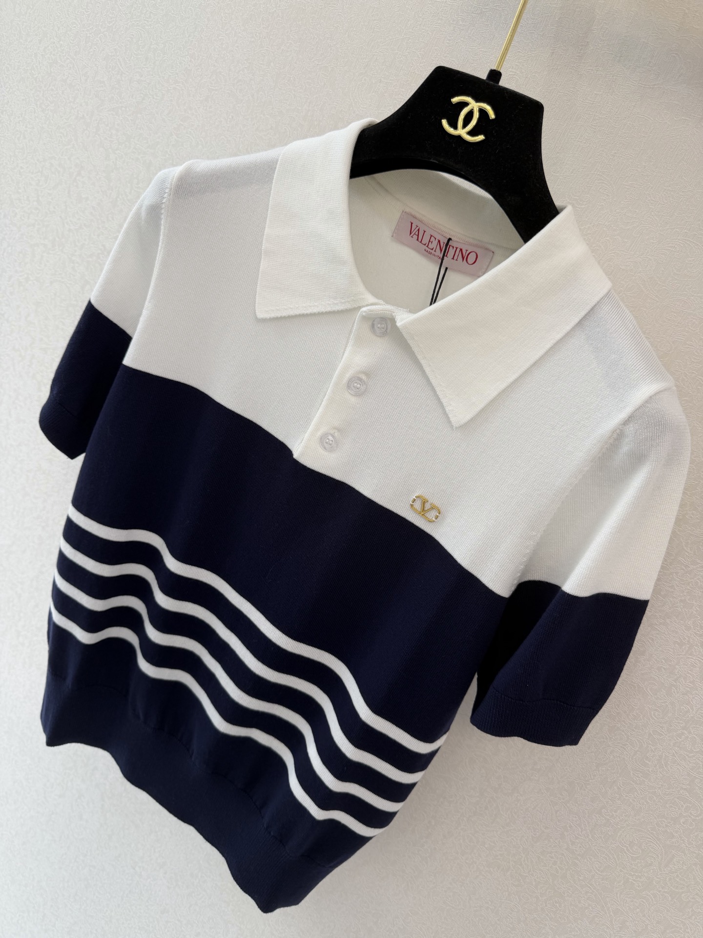 华伦天奴新品🆕🆕Polo领短袖💗💗实拍图🆕🆕两色3码