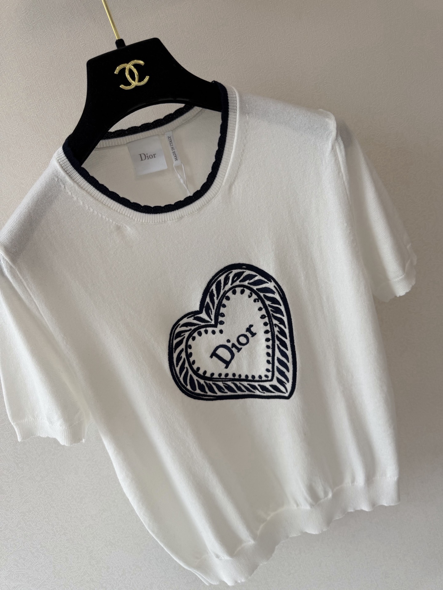 迪奥新品🆕🆕圆领短袖💗💗实拍图🆕🆕两色3码