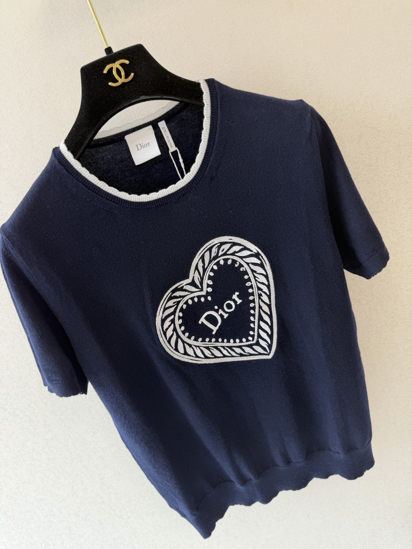 迪奥新品🆕🆕圆领短袖💗💗实拍图🆕🆕两色3码