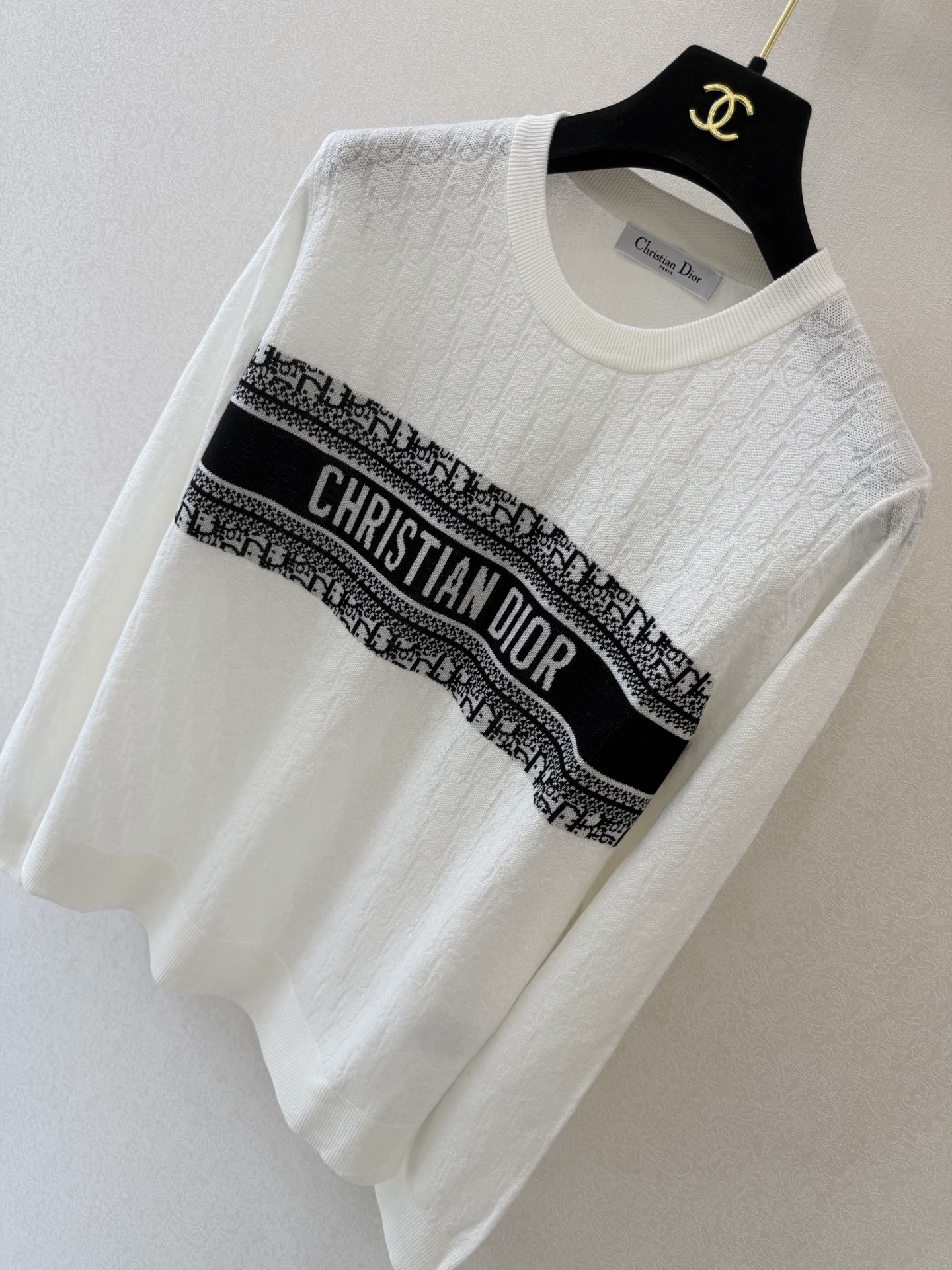 迪奥新品🆕🆕圆领长袖💗💗实拍图🆕🆕两色3码