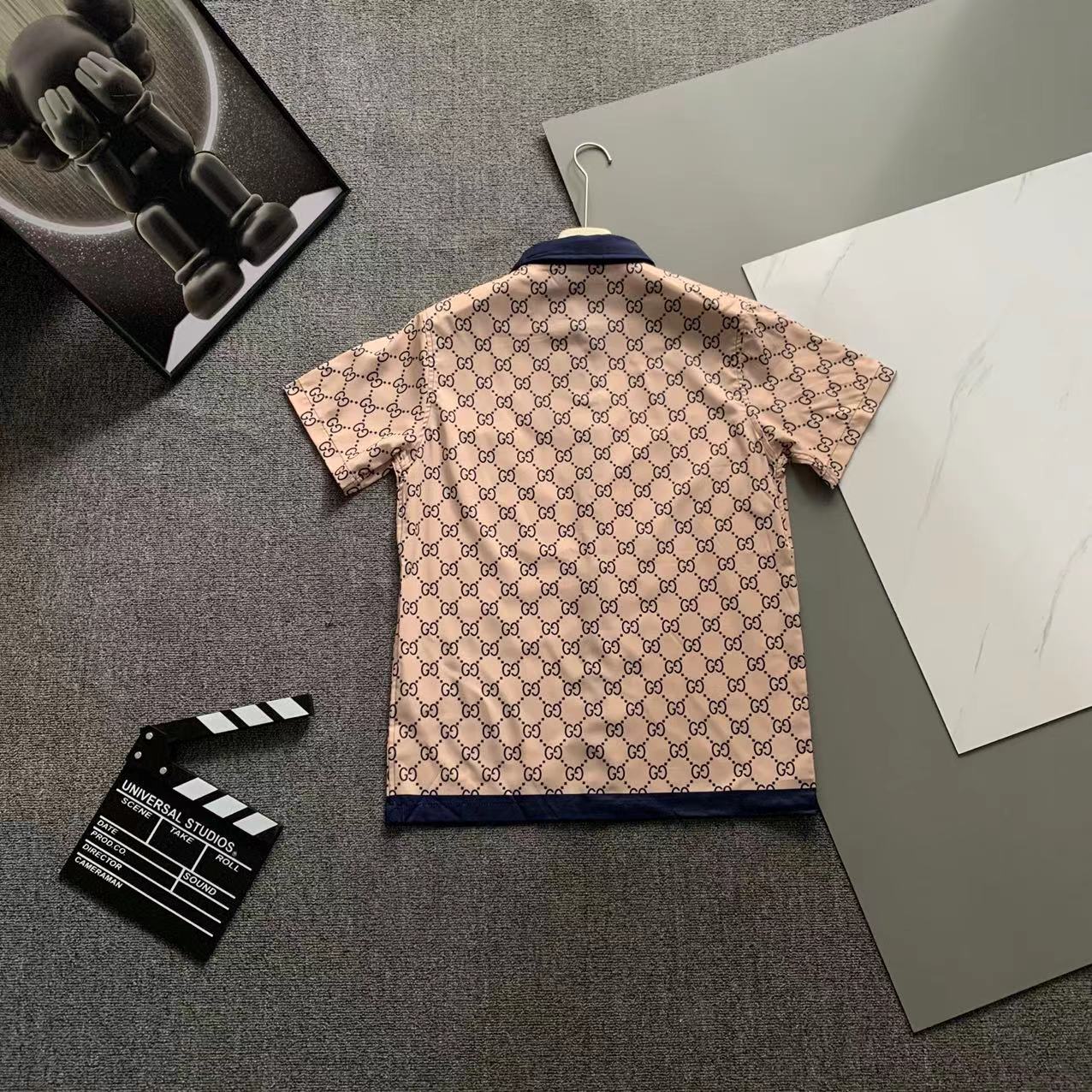  2025 夏季新款Gucci  古奇 印花翻领短袖衬衣套装，高端版本！定制面料 透气舒适度高 细节无可