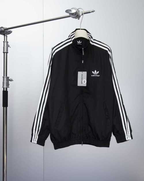 Balenciaga x Adidas Black Nylon Track Jacket Embroidered Logo Full Zip 1 Balenciaga x Adidas Black Nylon Track Jacket Embroidered Logo Full Zip