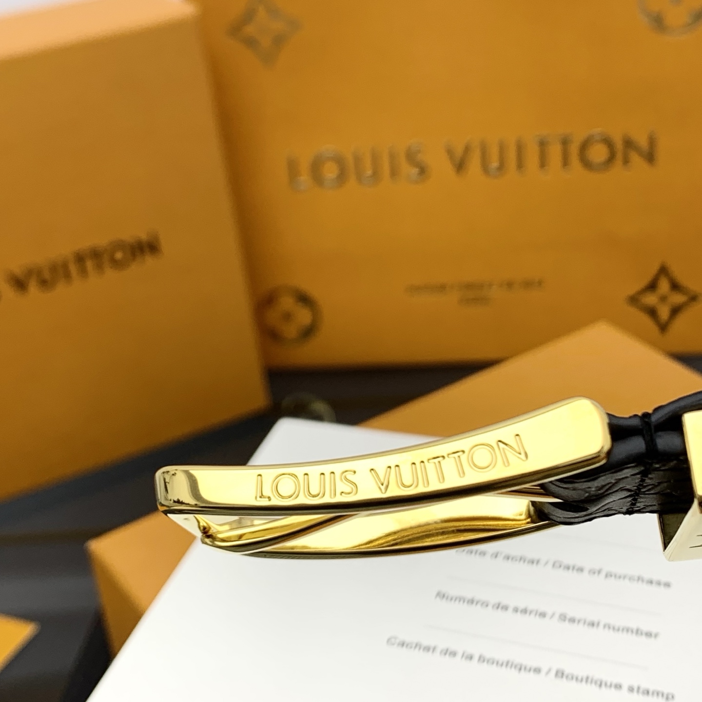 Louis Vuitton LV Monogram 进口压花皮铺陈外层 LV Dimension 方形金属搭扣闪烁微妙莹泽