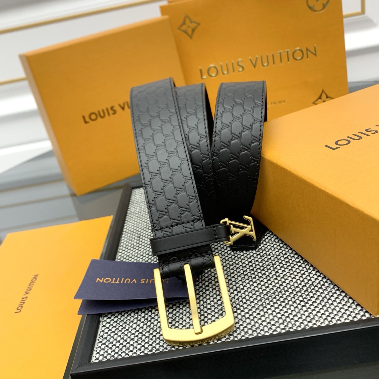 Louis Vuitton LV Monogram 进口压花皮铺陈外层 LV Dimension 方形金属搭扣闪烁微妙莹泽